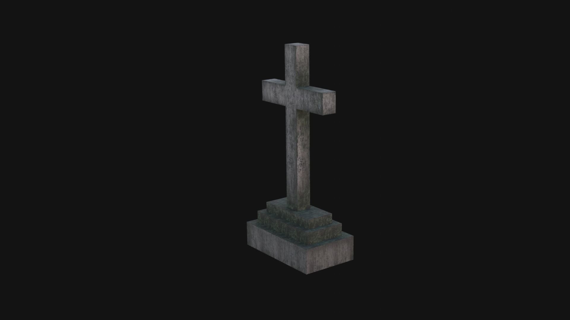 Grave Low-poly 3D model_3