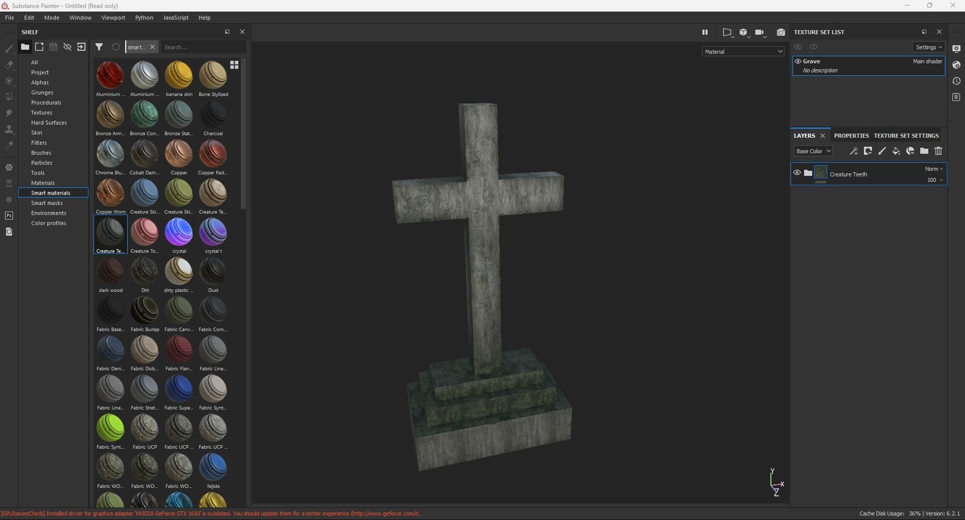 Grave Low-poly 3D model_6