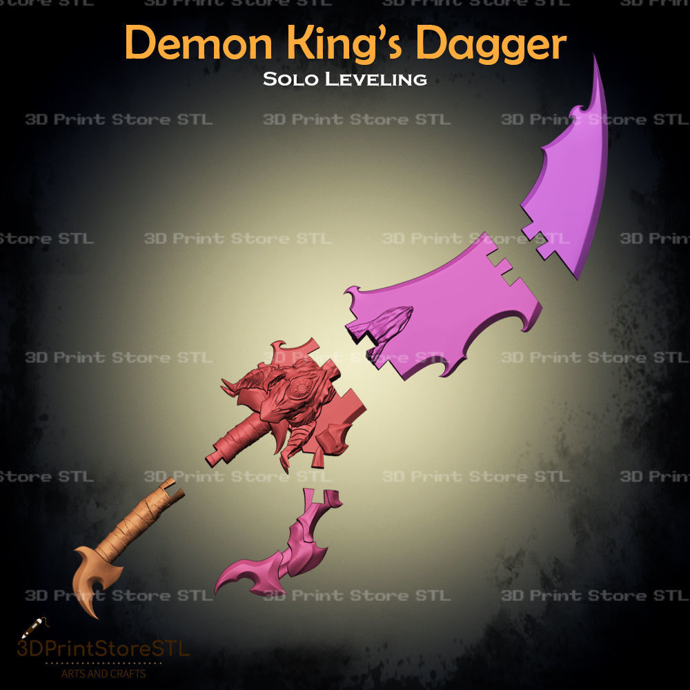 Demon King Dagger Cosplay Solo Leveling - STL File 3D print model_3