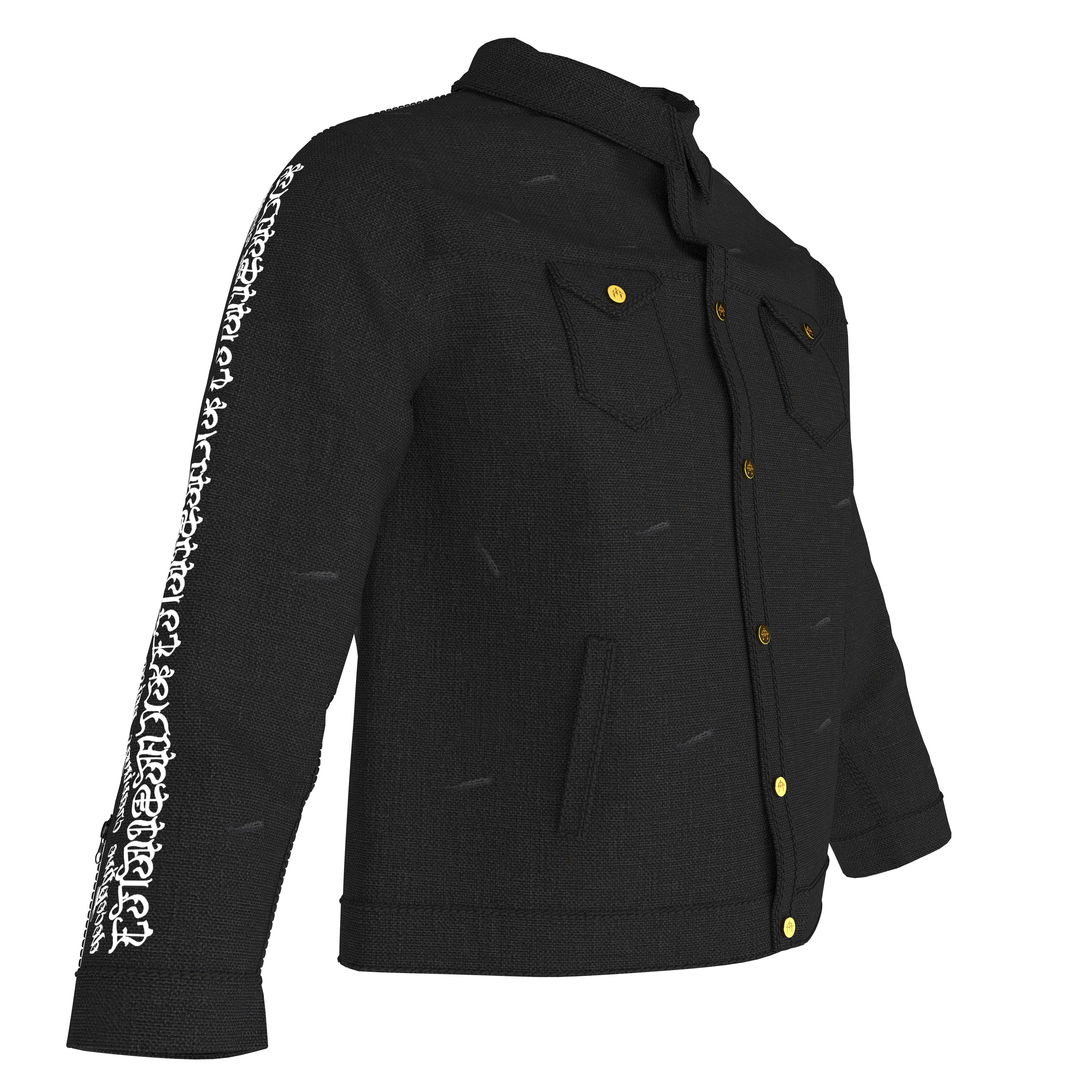 Denim Jacket using Marvelous Designer and Clo 3d 3D model_3