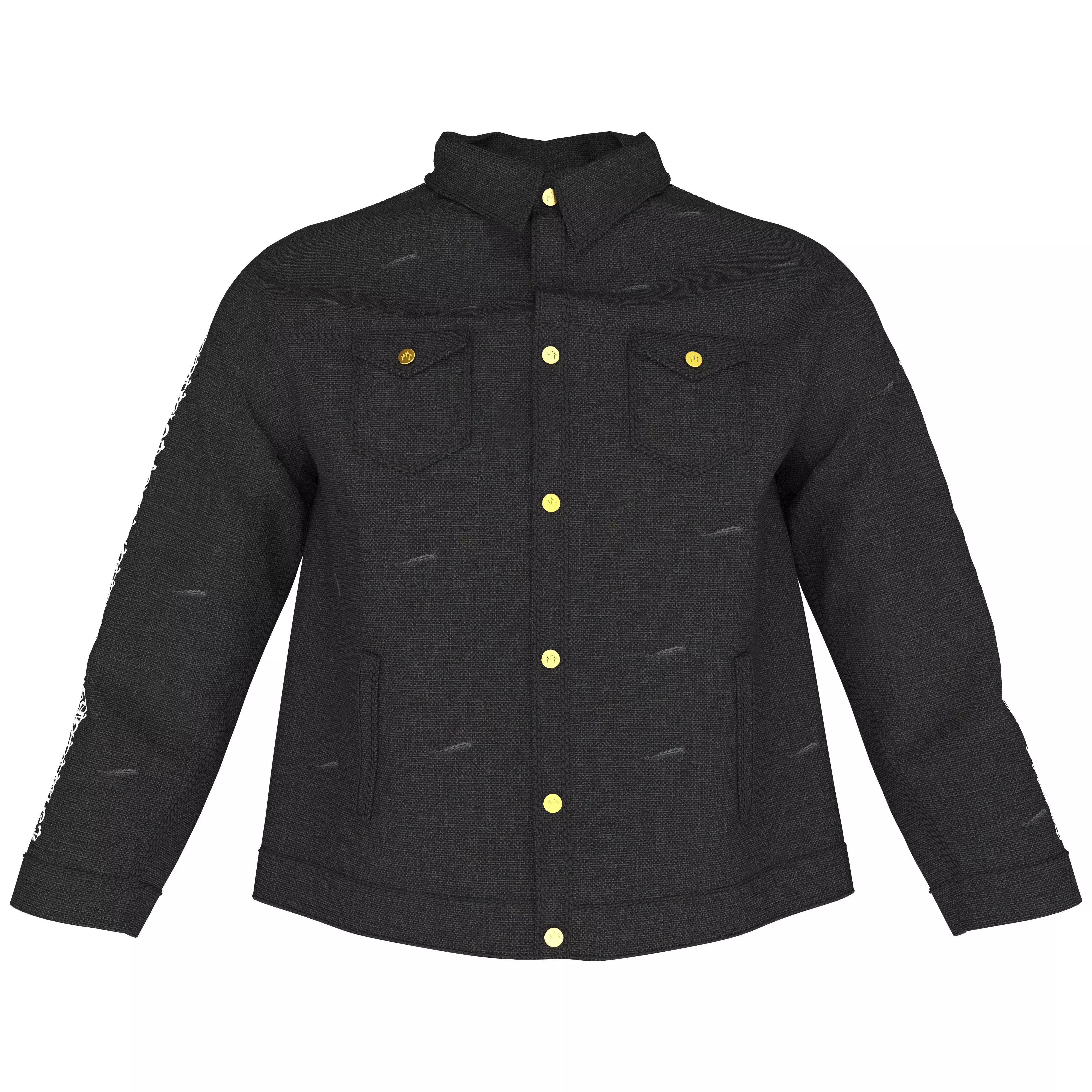 Denim Jacket using Marvelous Designer and Clo 3d 3D model_0