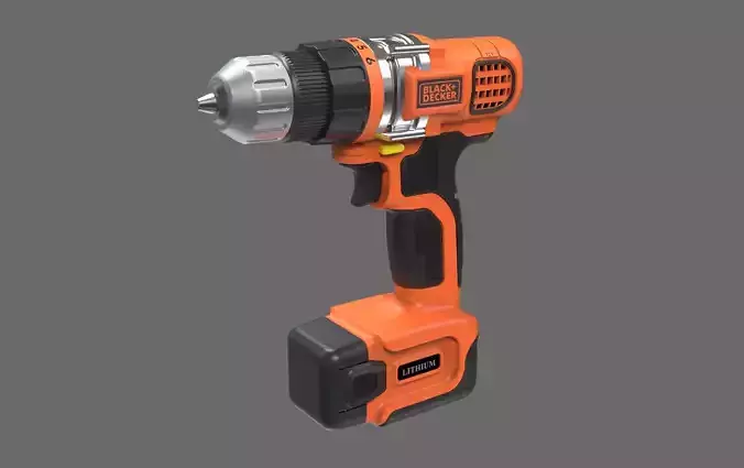 Cordless Drill black and decker 3d model