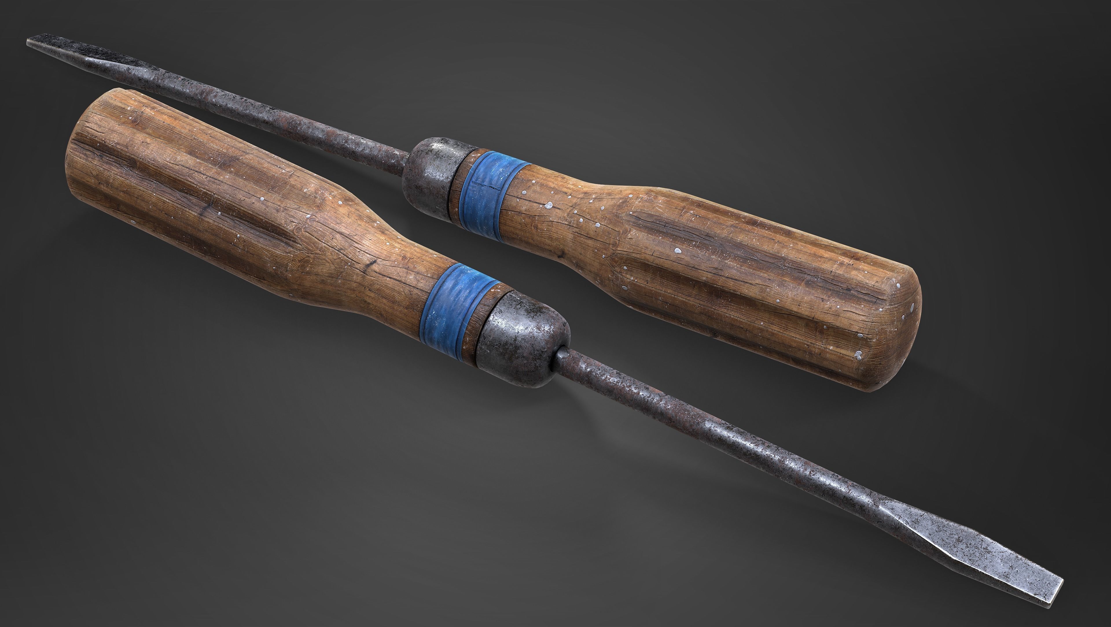 Screw Driver Low-poly 3D model_1