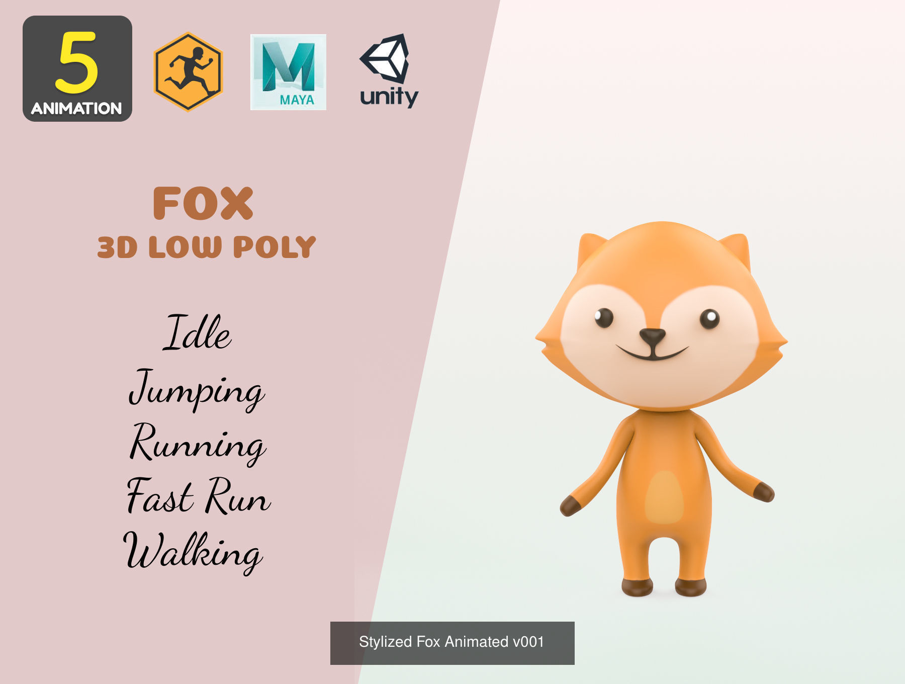 Stylized Animal Animated Pack 1 3D Model Collection_6