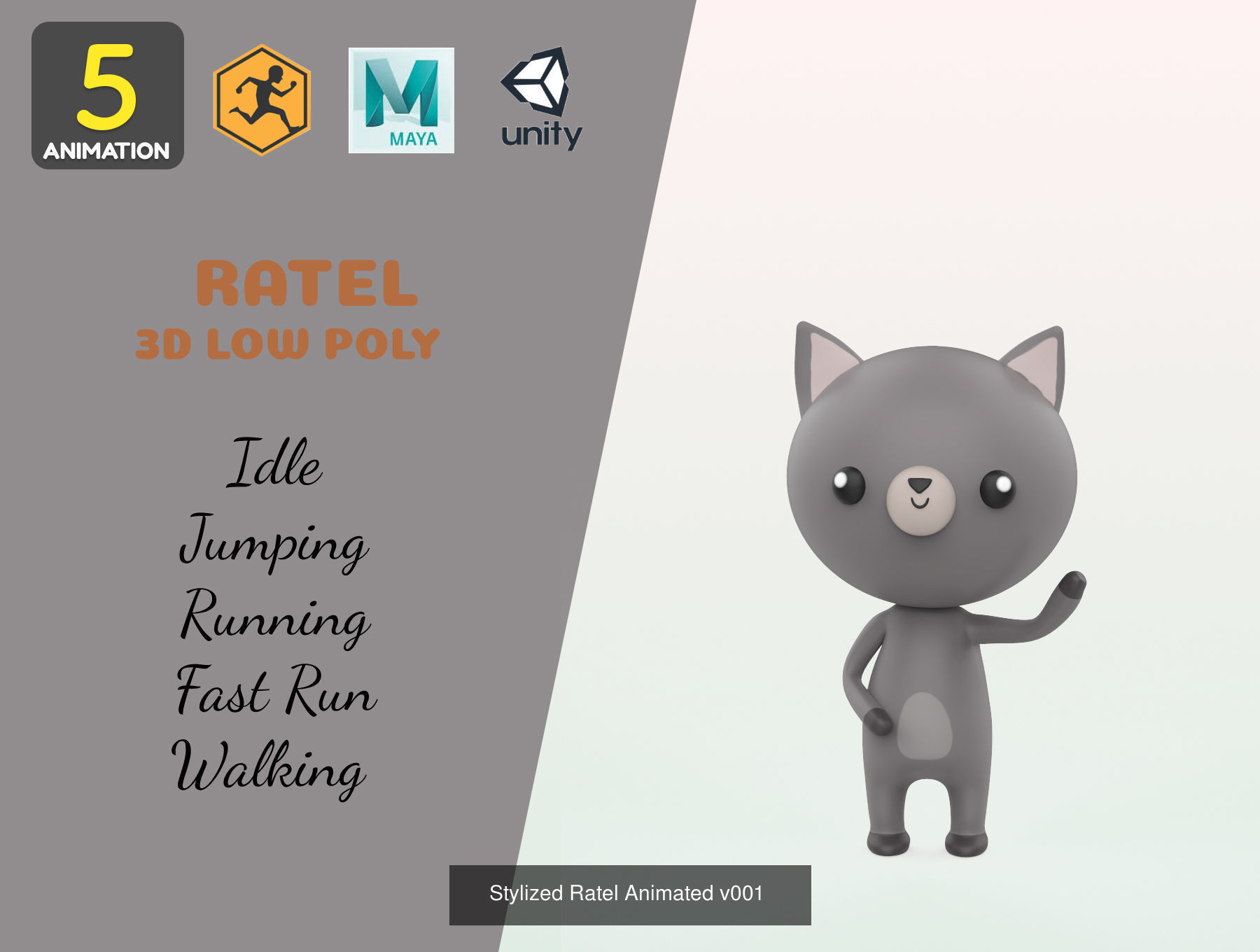 Stylized Animal Animated Pack 1 3D Model Collection_11