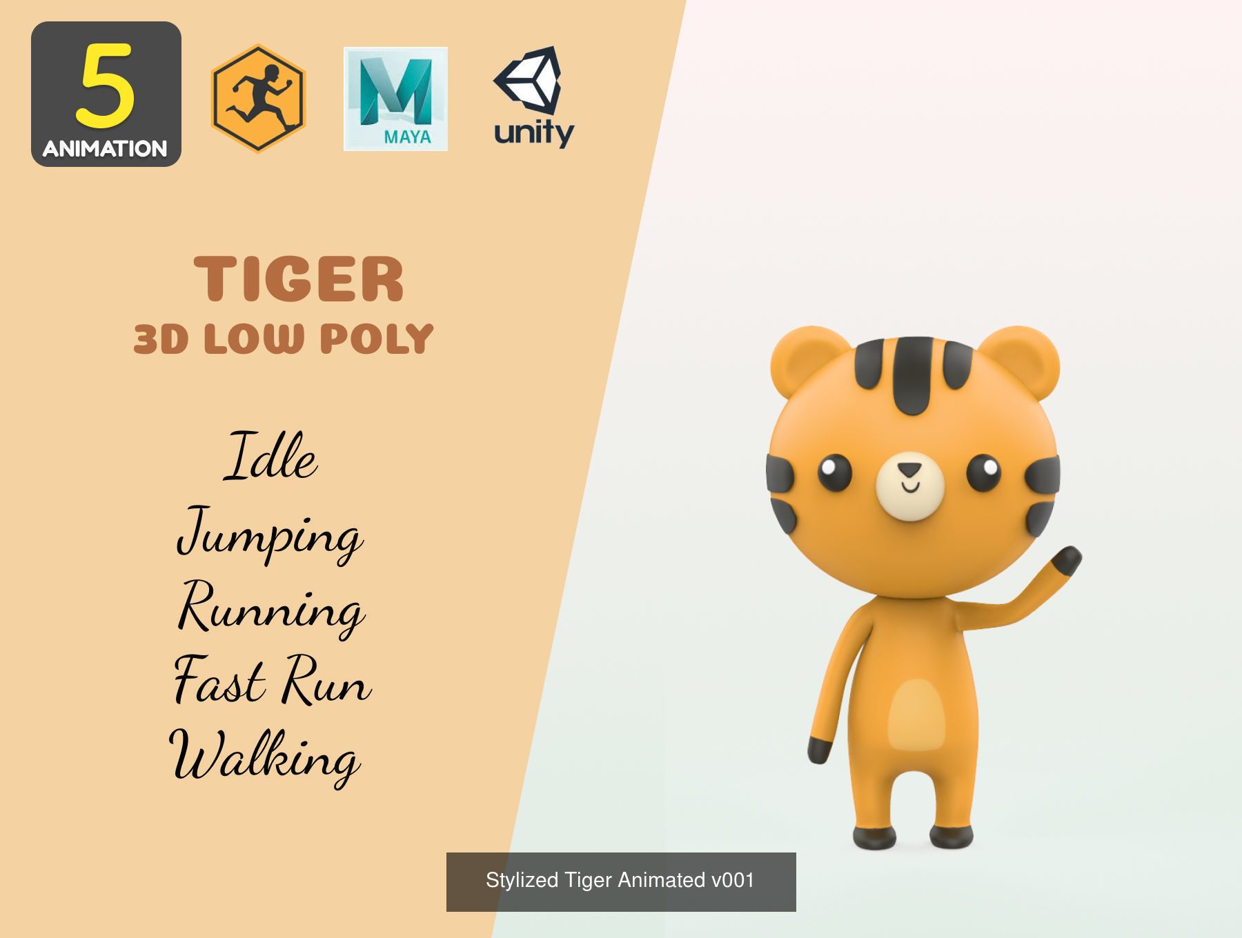 Stylized Animal Animated Pack 1 3D Model Collection_12