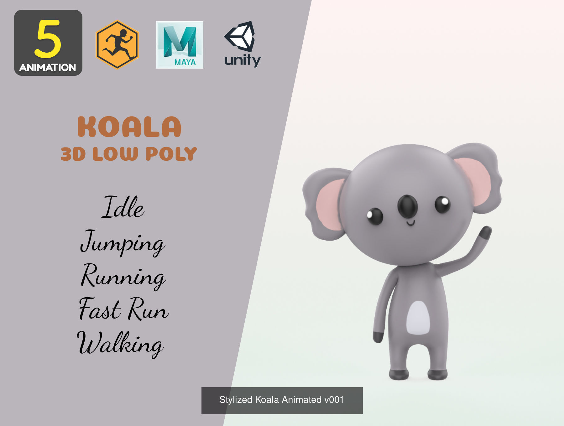 Stylized Animal Animated Pack 1 3D Model Collection_7