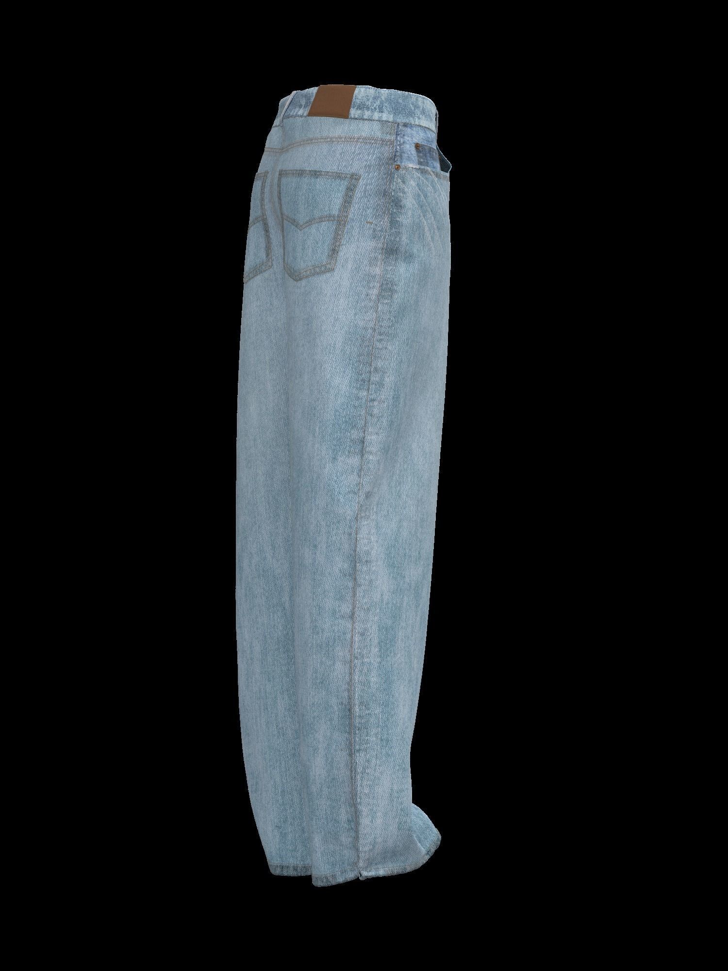 Female denim jean 3D model_12