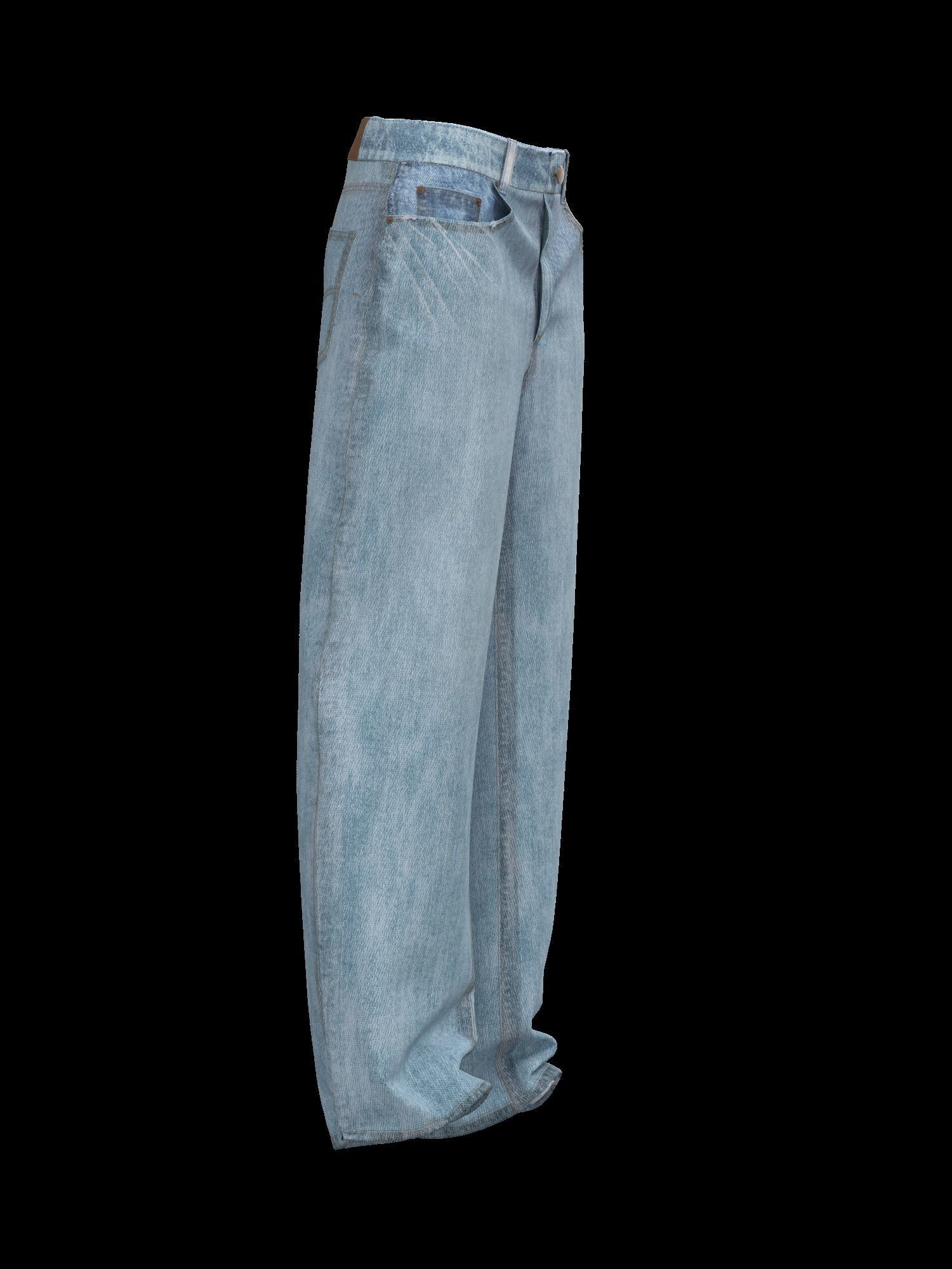 Female denim jean 3D model_10