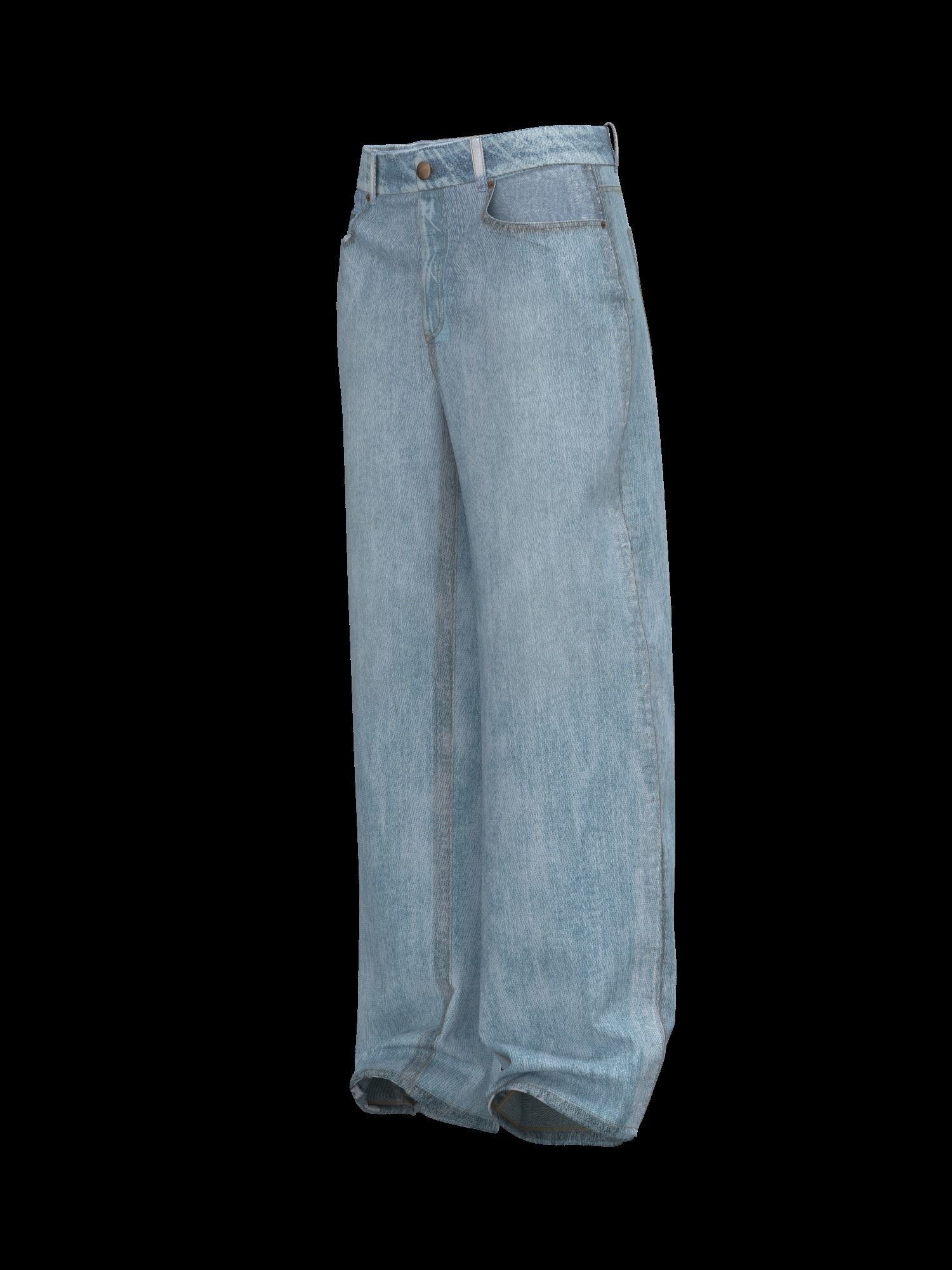Female denim jean 3D model_7