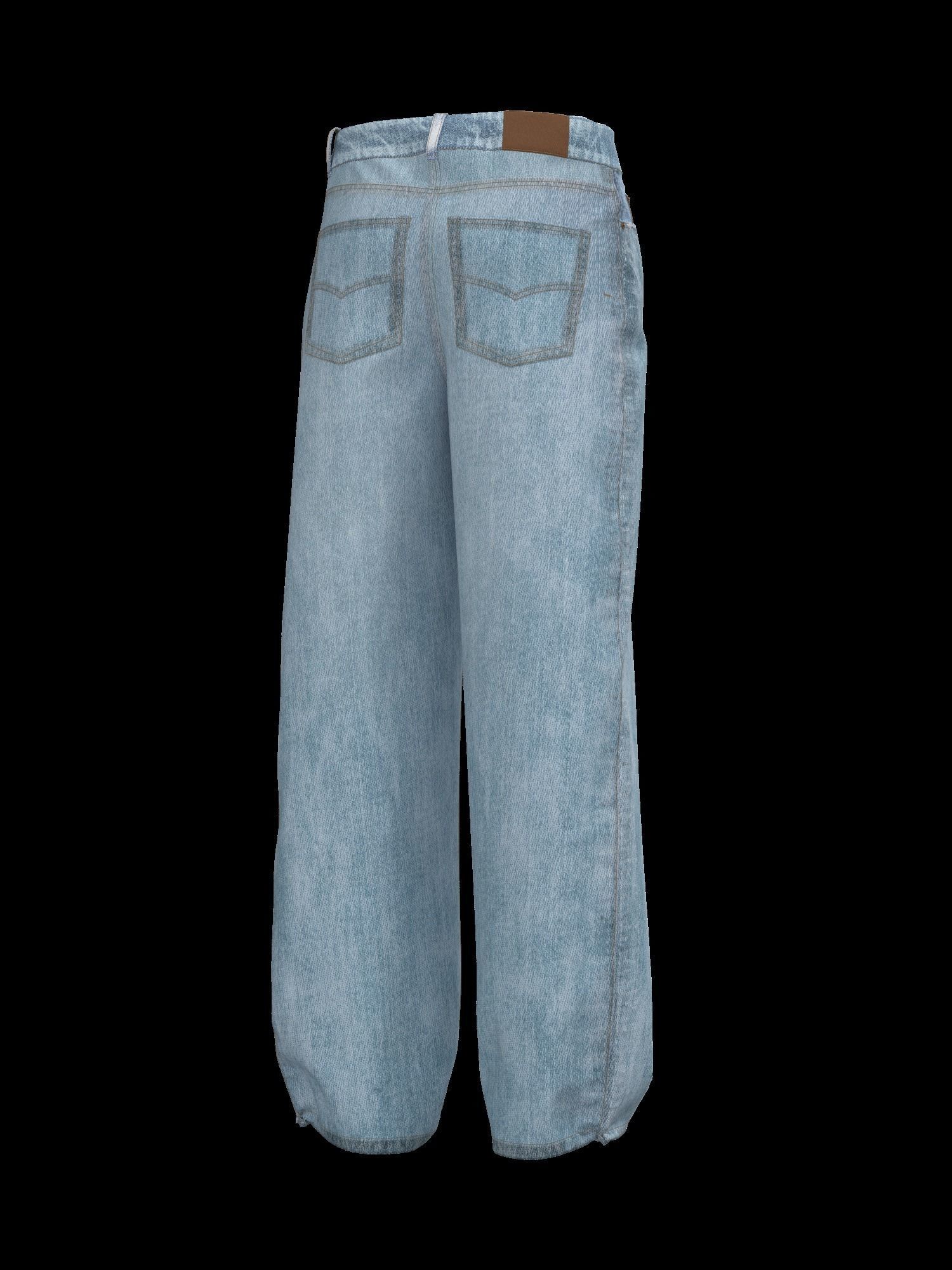 Female denim jean 3D model_14