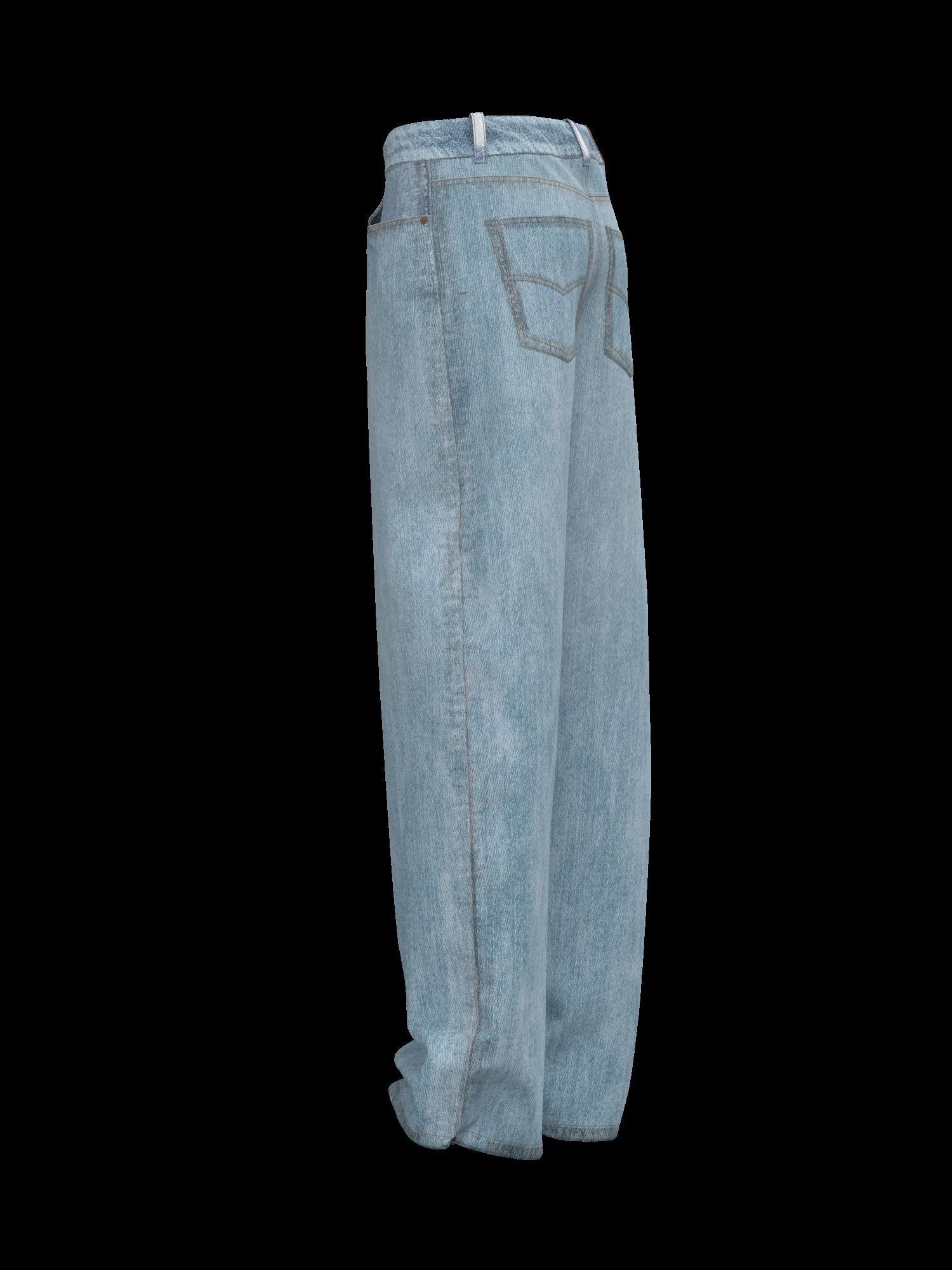 Female denim jean 3D model_4