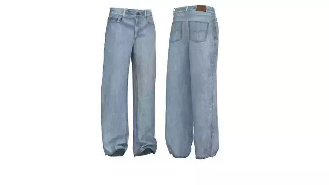 Female denim jean 3D model