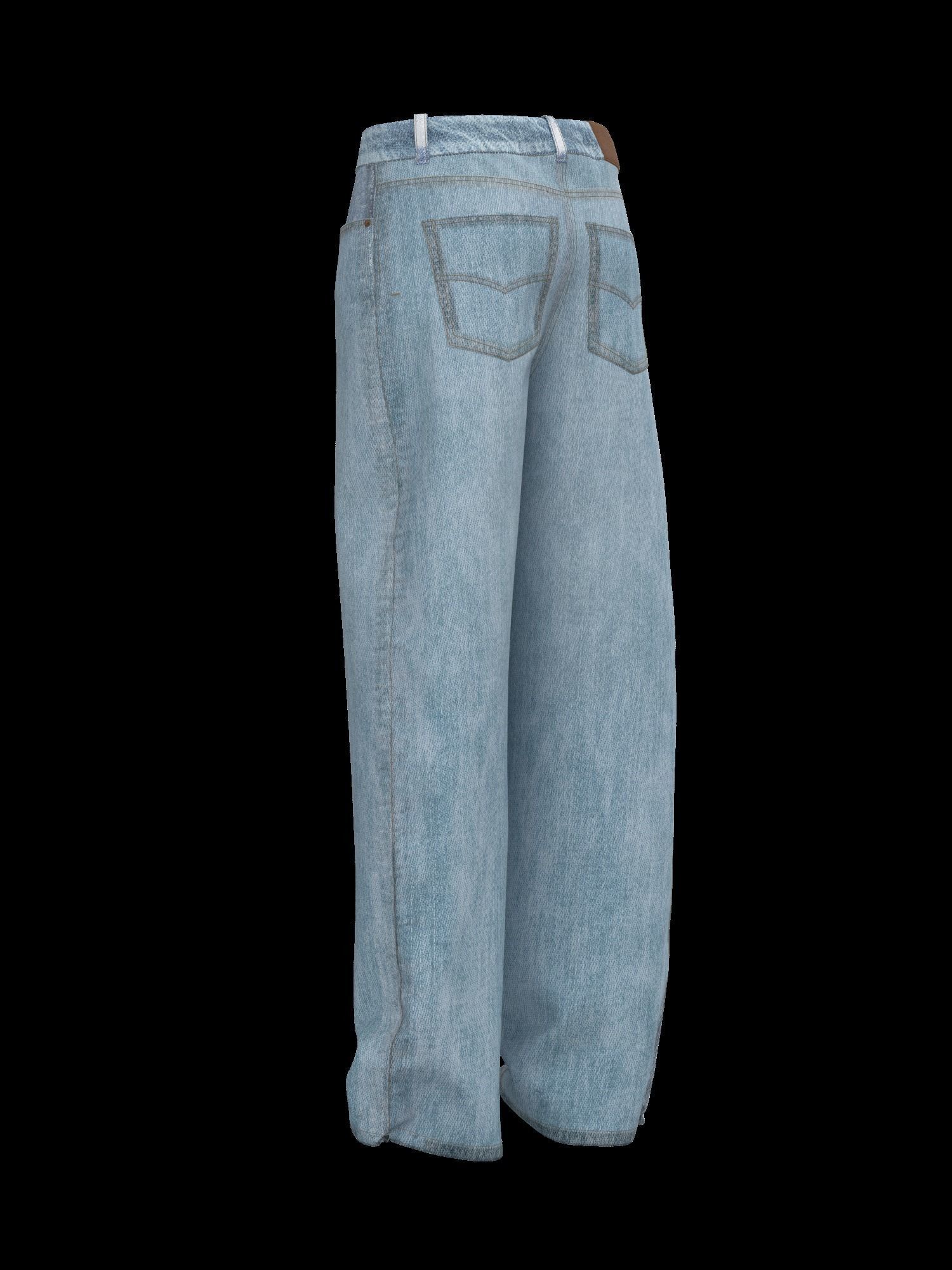 Female denim jean 3D model_3