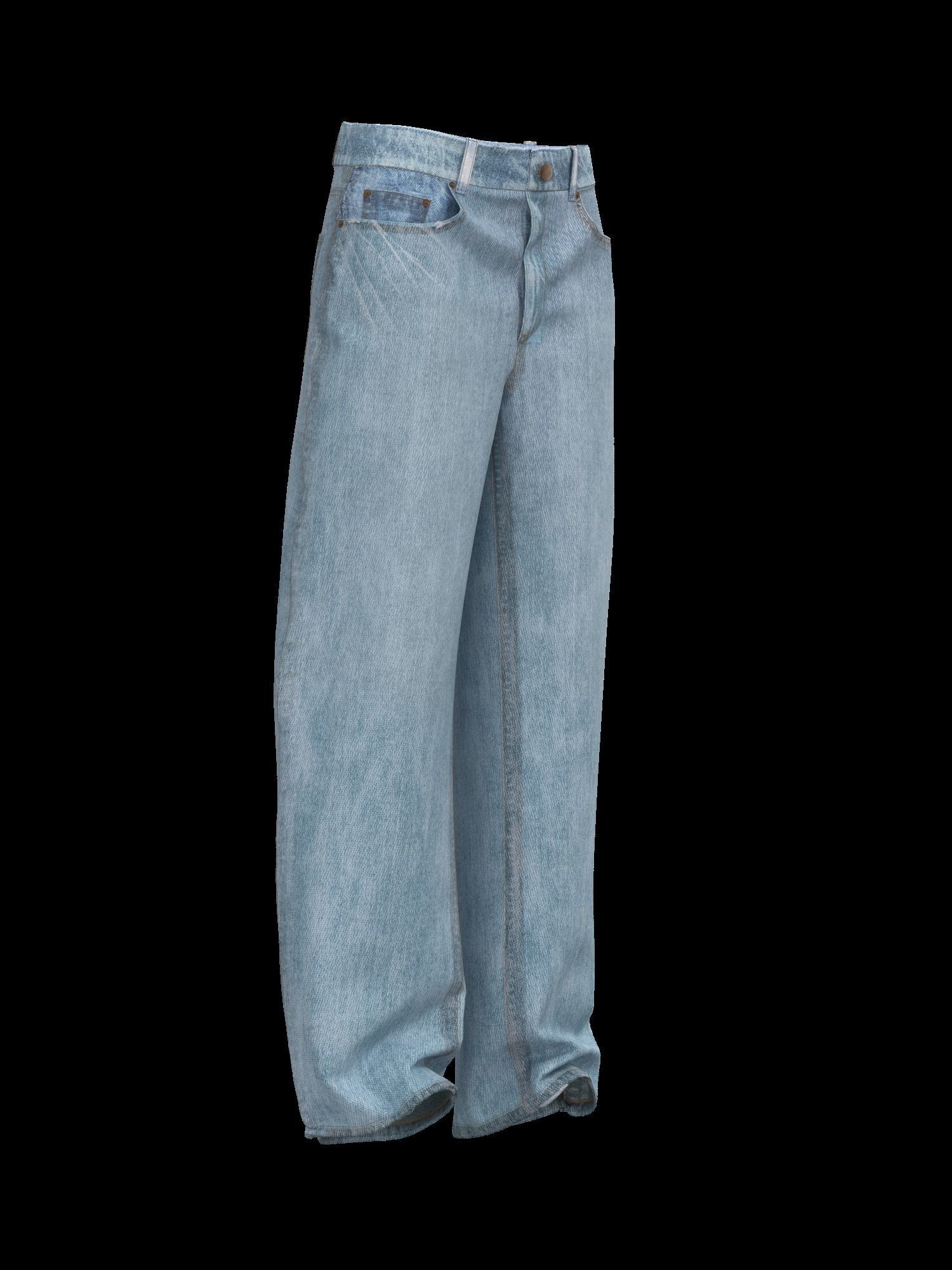 Female denim jean 3D model_9