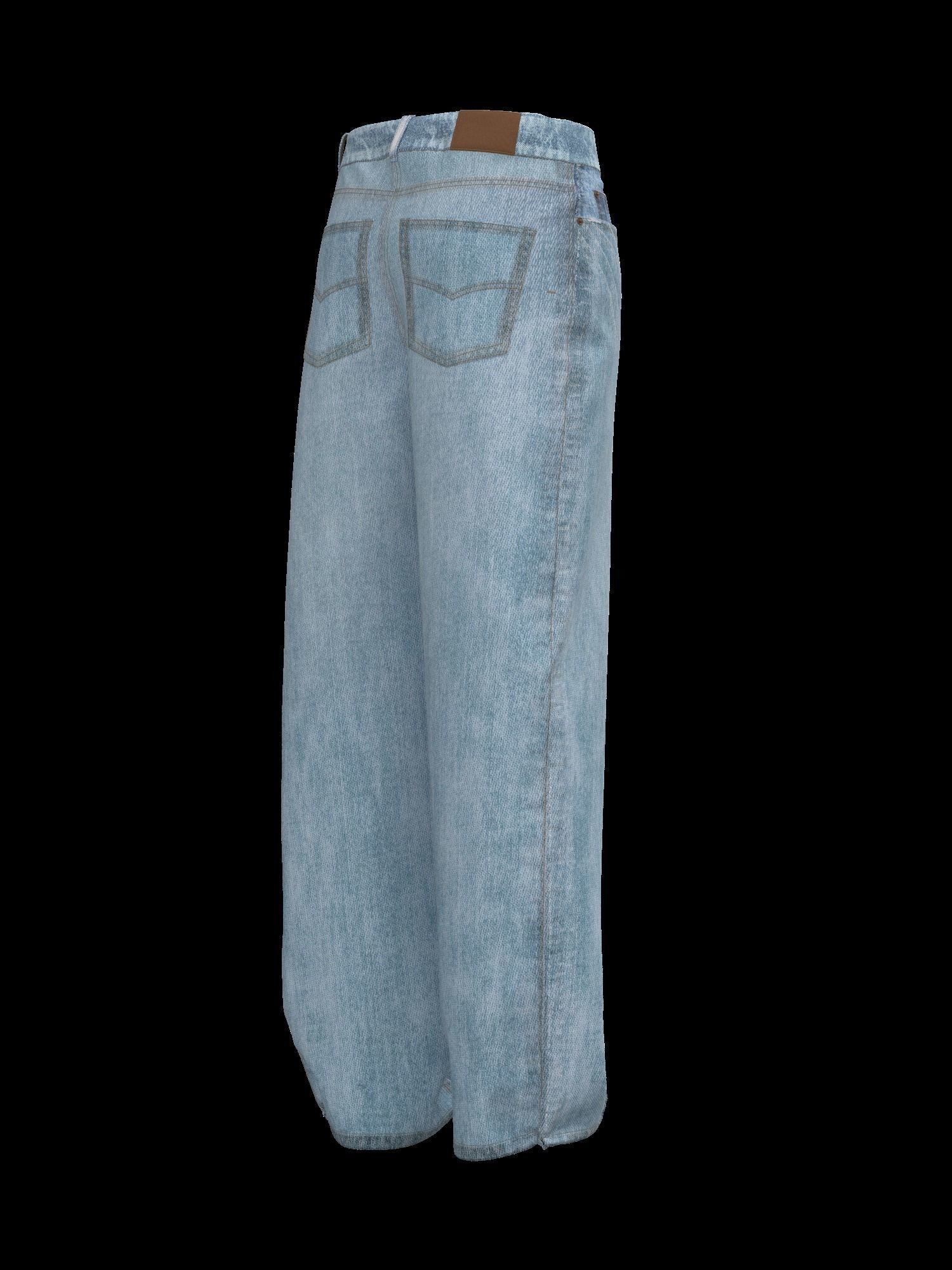 Female denim jean 3D model_13
