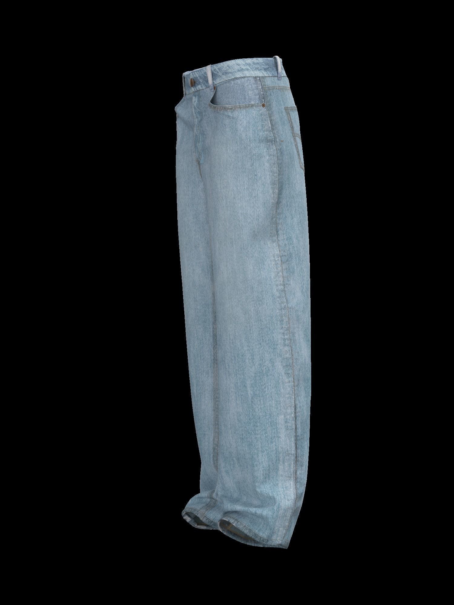 Female denim jean 3D model_6