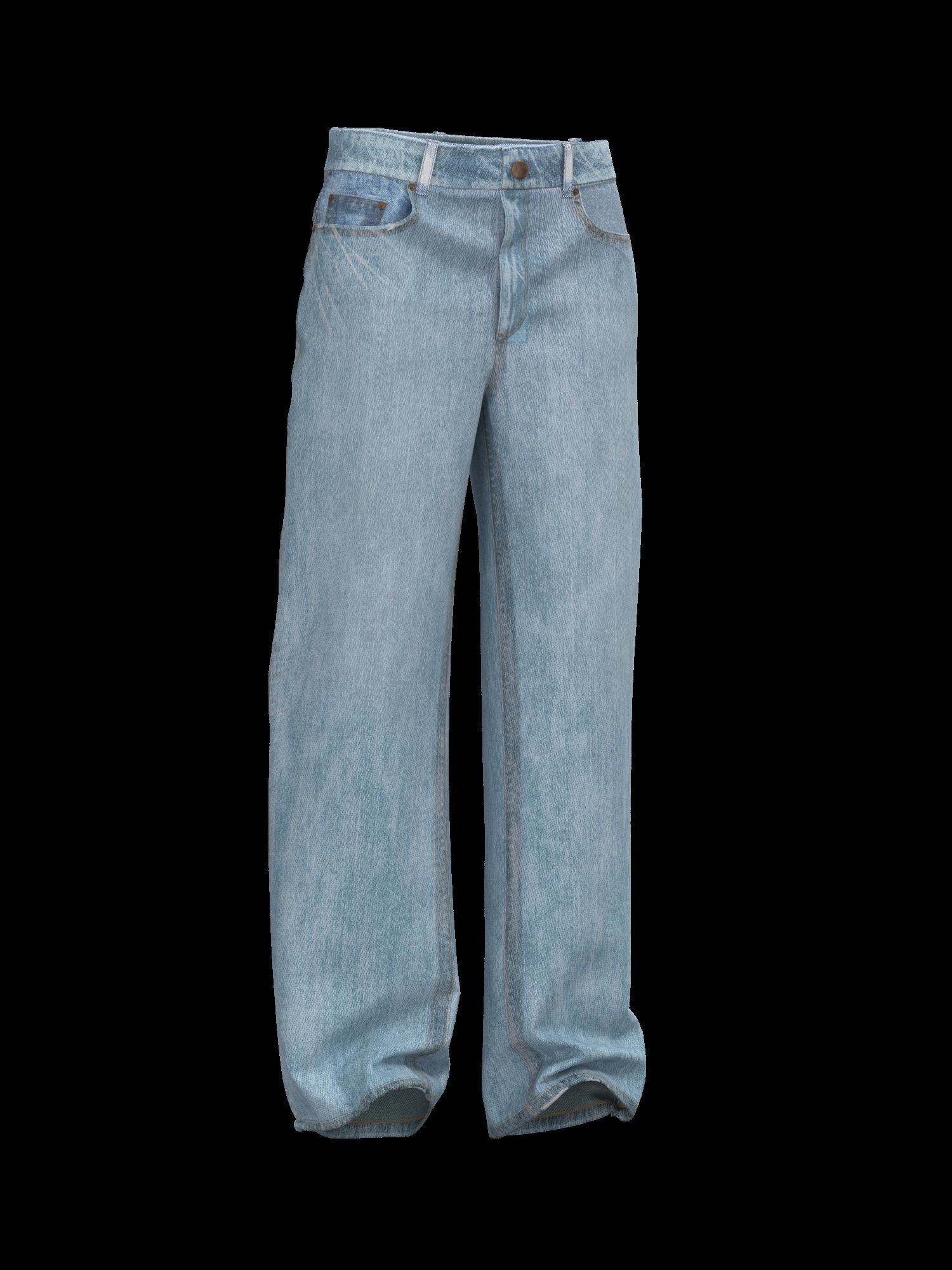 Female denim jean 3D model_2