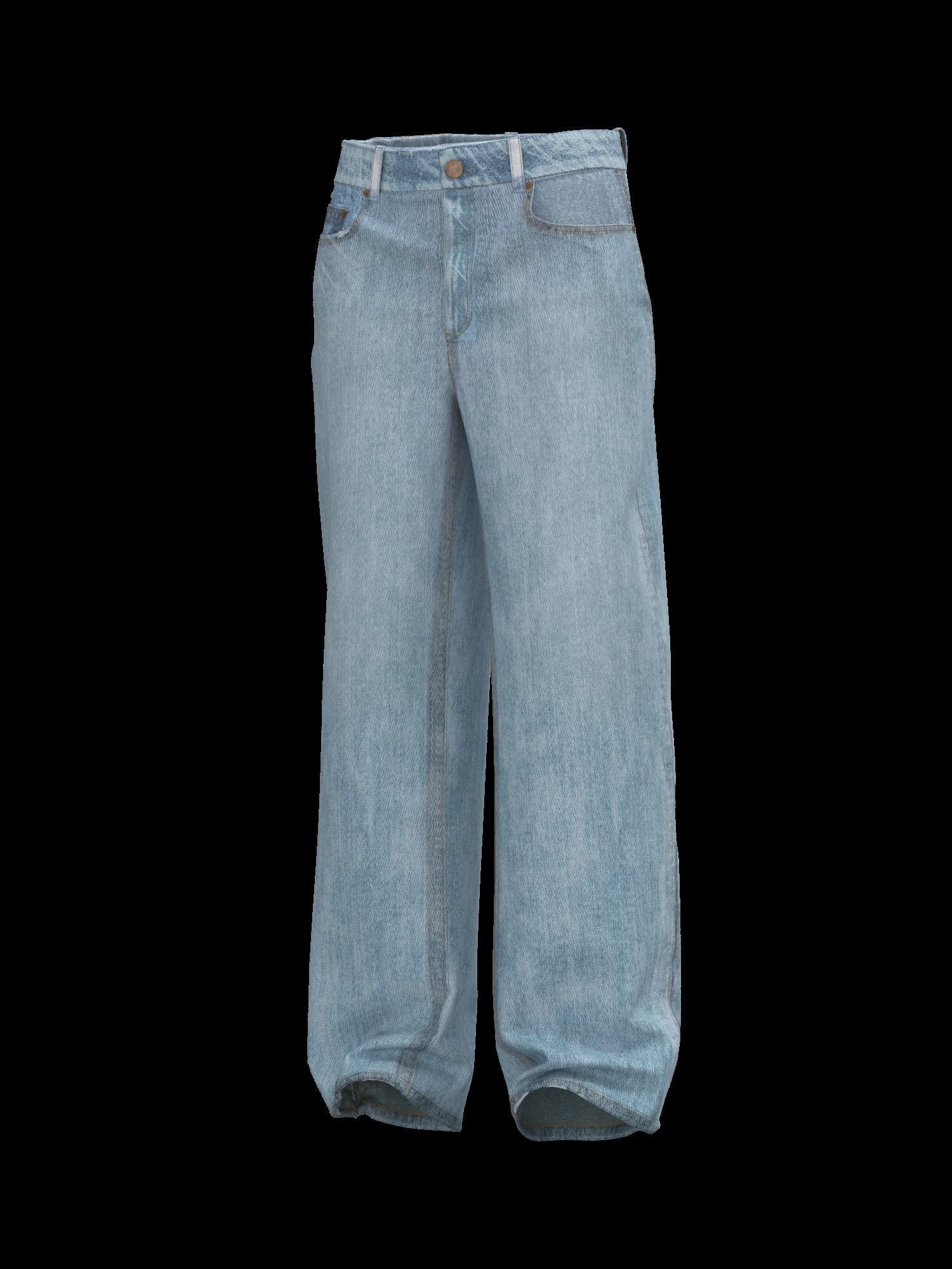 Female denim jean 3D model_8