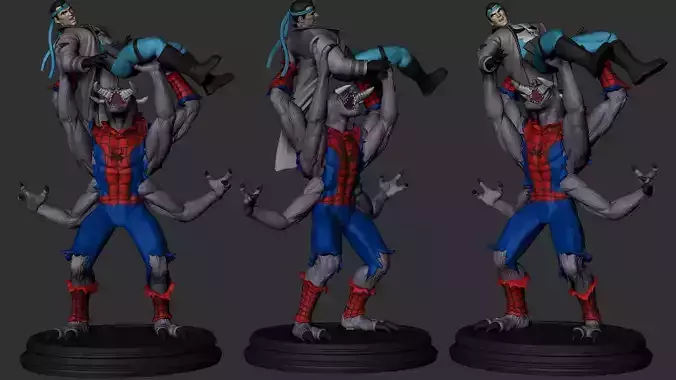 Spiderman and Punisher Diorama 3D print model