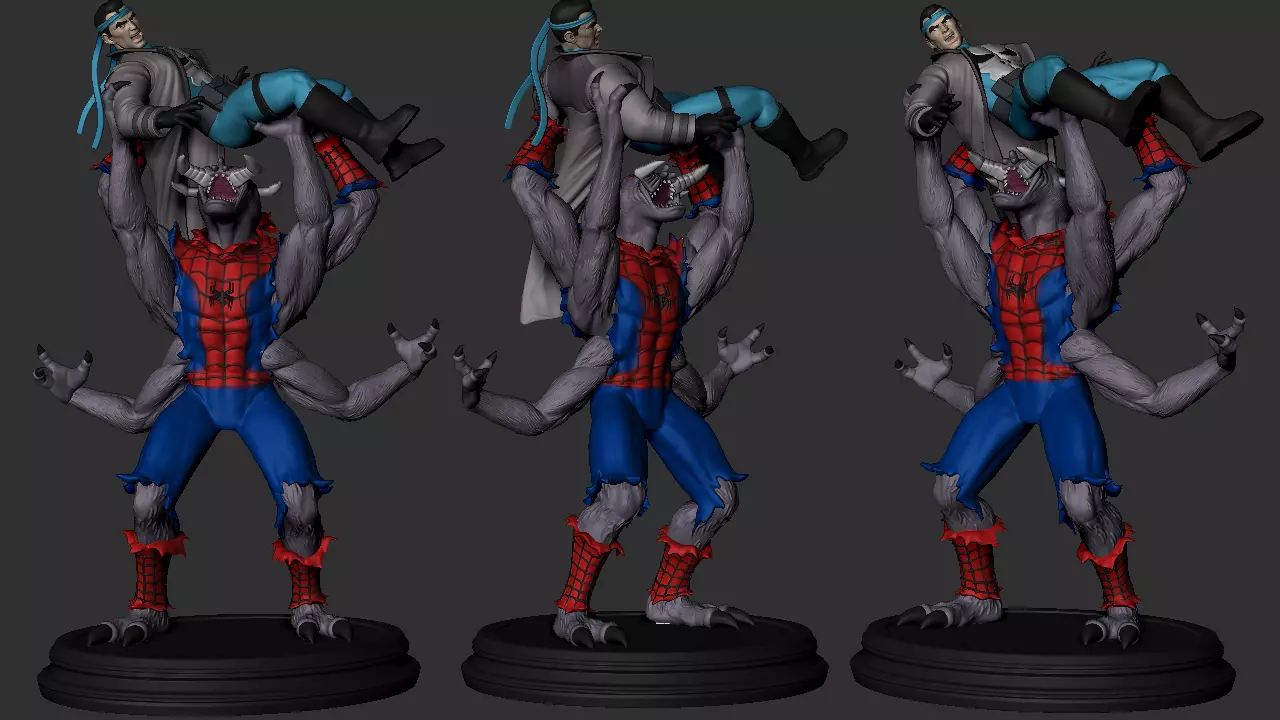 Spiderman and Punisher Diorama 3D print model