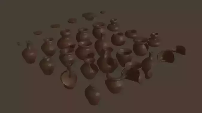 Ceramic pots assets bundle for games 