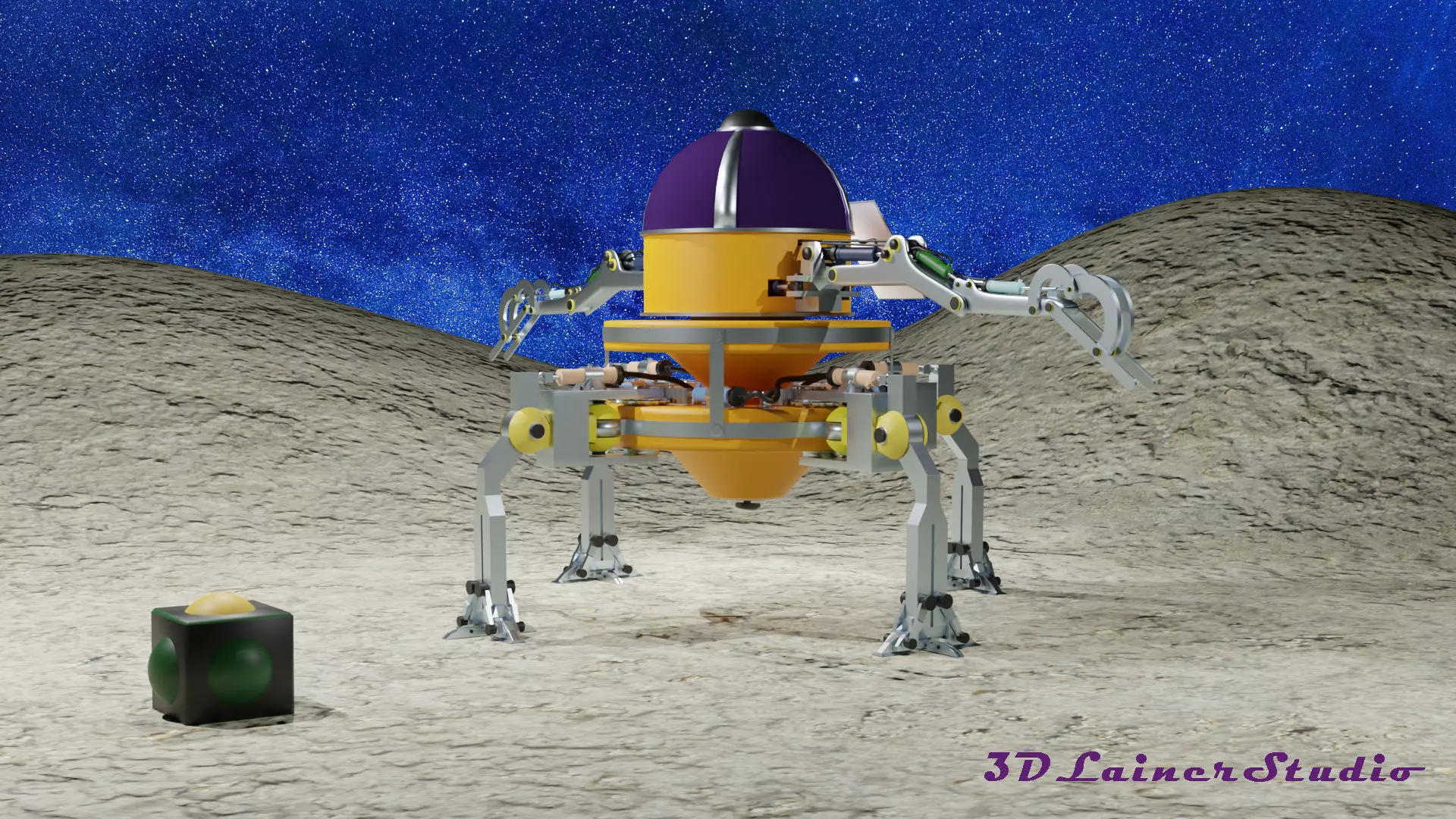 Hydraulic robot 3D model_0