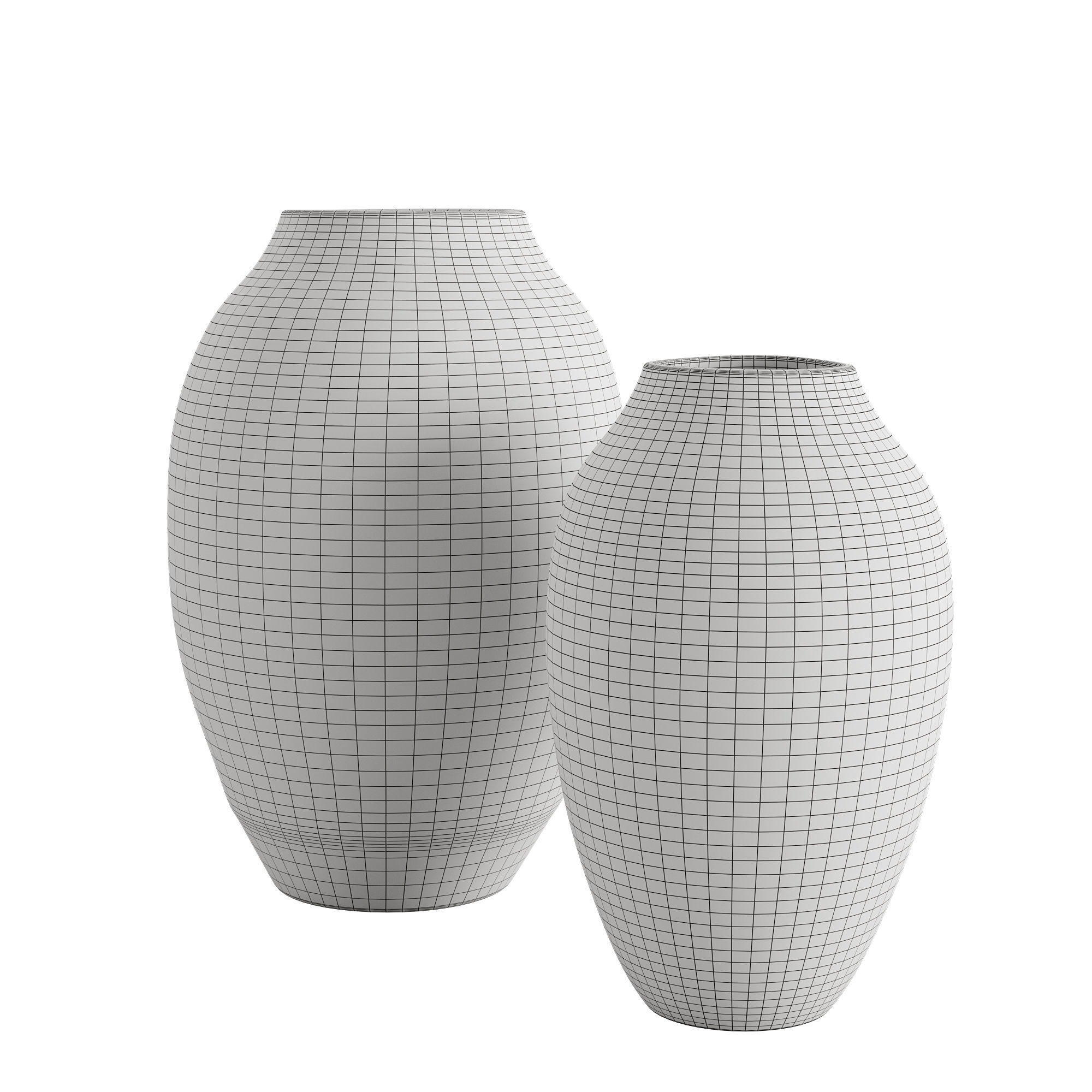Rough Effect Ceramic Vase 3D model_1