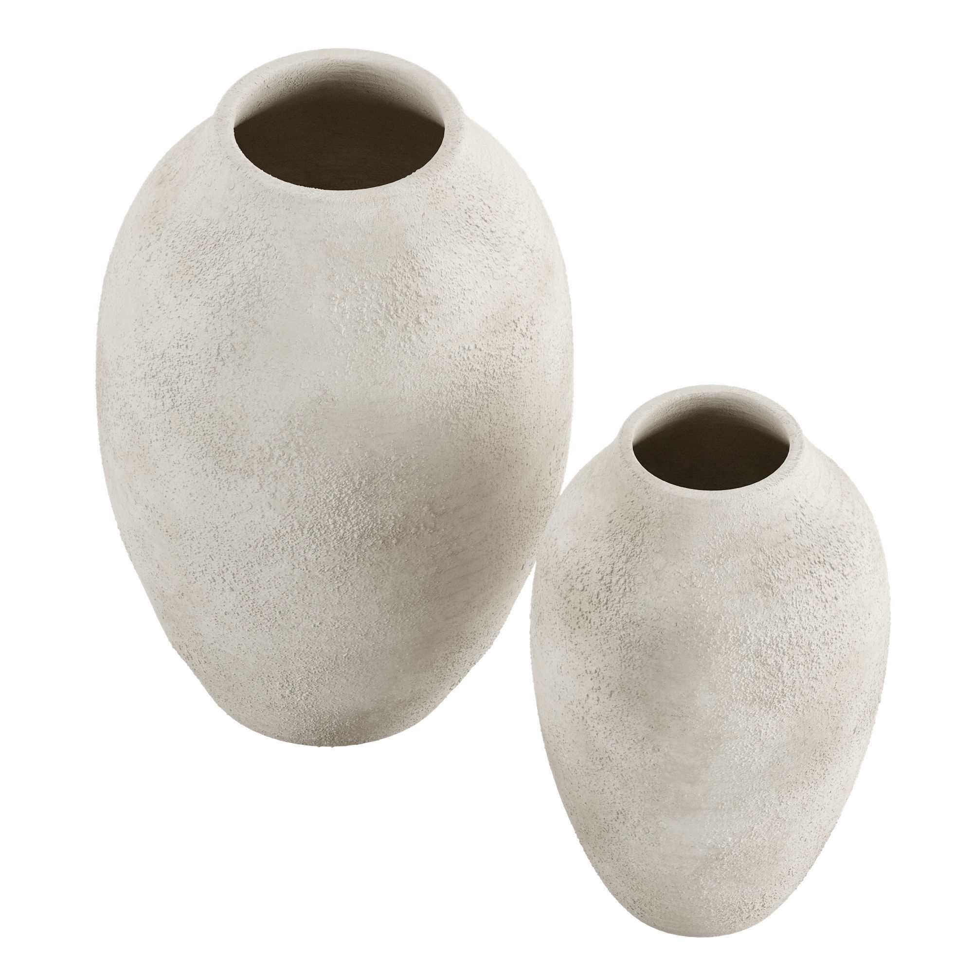 Rough Effect Ceramic Vase 3D model_2