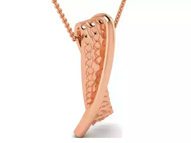 Light wt Plain Gold Charm Pendant 3dm renders details