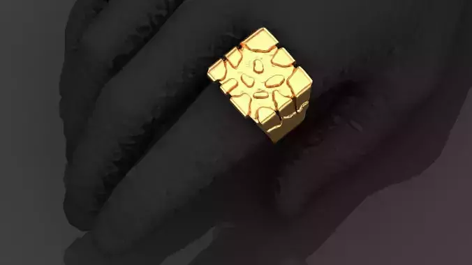 MENS WOMENS NUGGET RING 3D print model