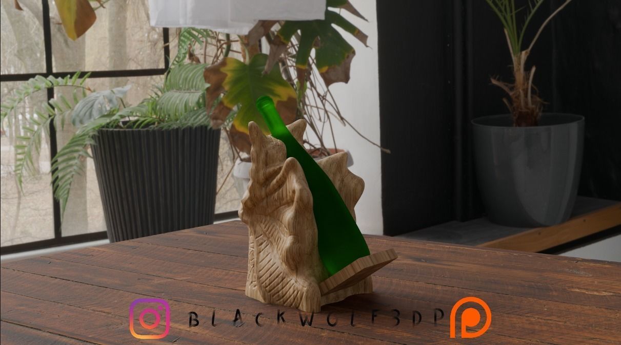 Owl wine bottle holder  3D print model_1