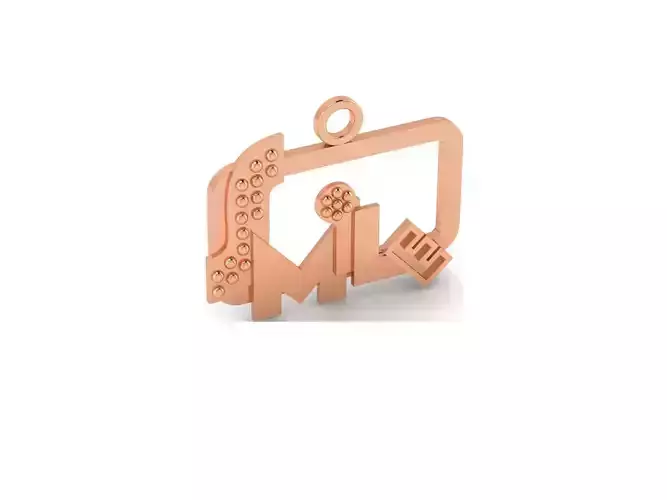 Light wt Plain Gold Charm Pendant 3dm renders details