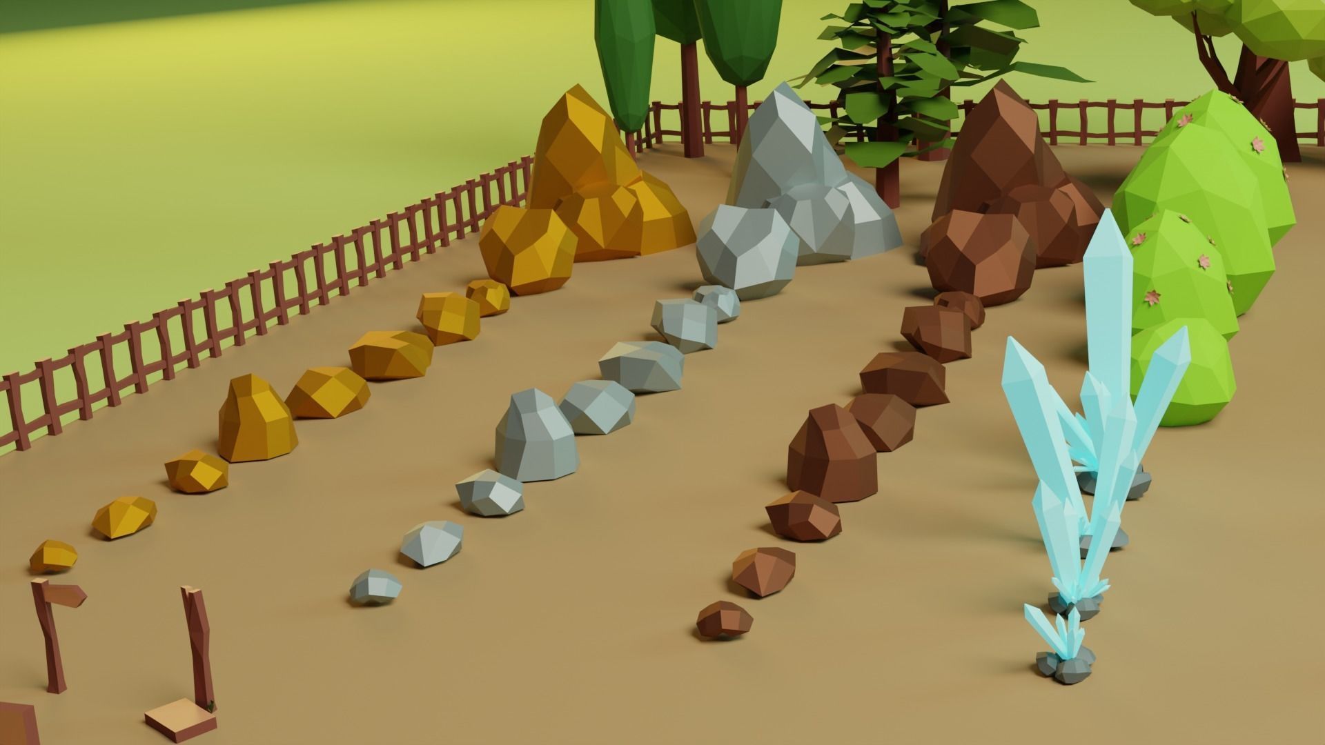 Low Poly Forest Camp Low-poly 3D model_3