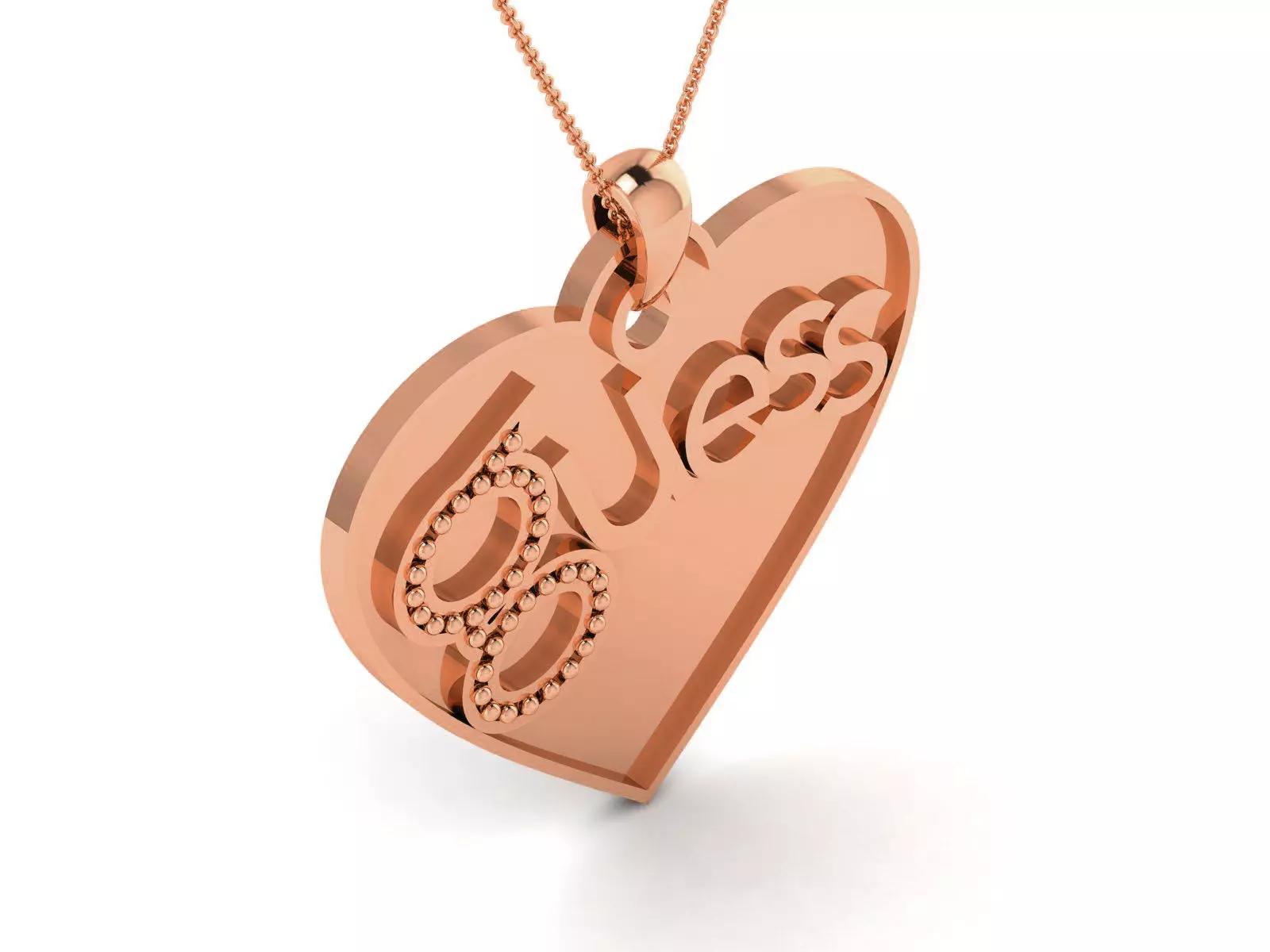 Guess Charm Pendant 3dm renders details 3D print model