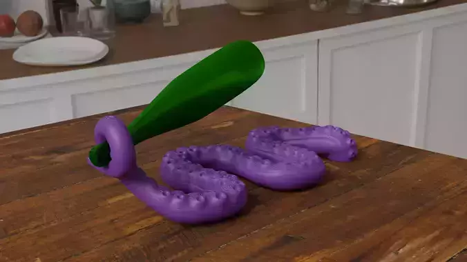 wine bottle holder tentacle 3D print model