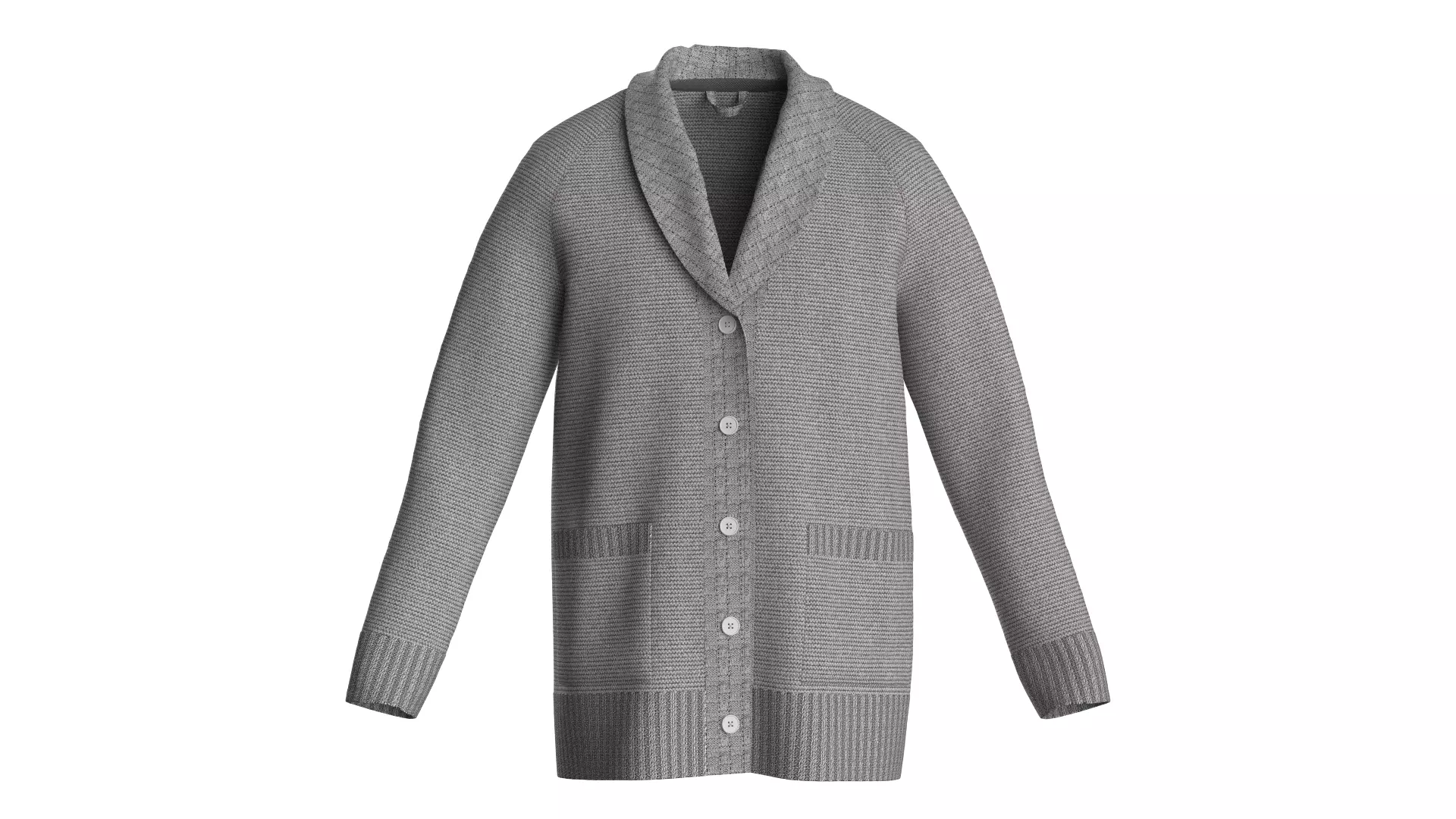 Male knit raglan cardigan 3D model
