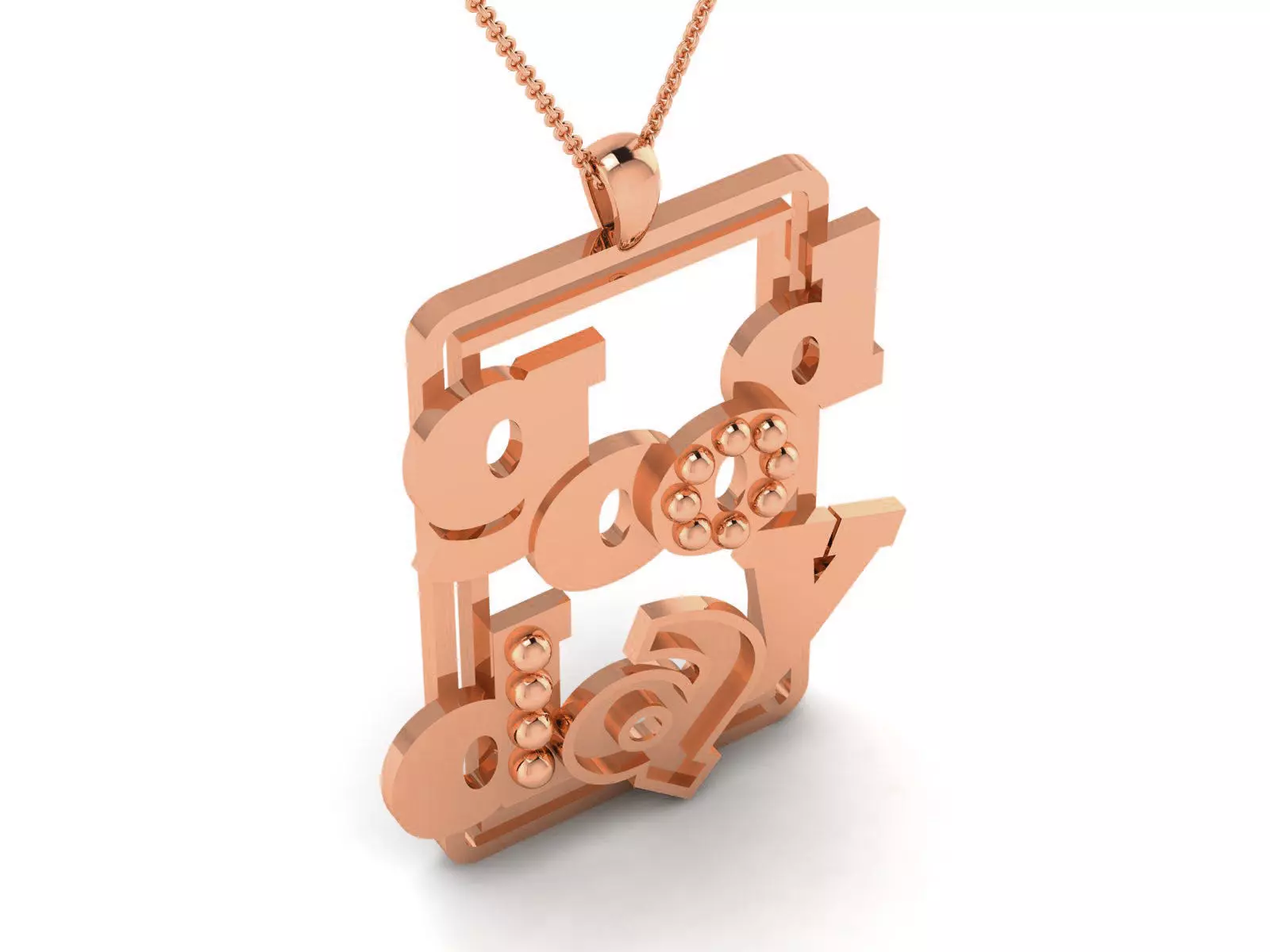 Good Day Gold Charm Pendant 3dm renders details 3D print model