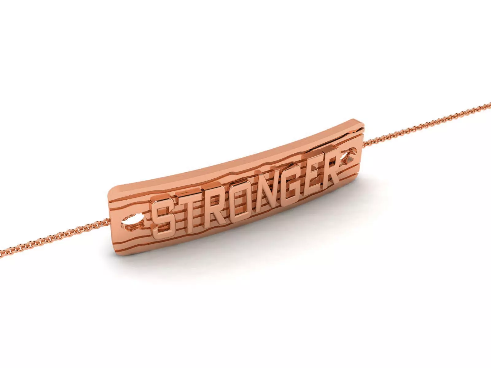 Stronger Light wt Plain Gold Charm Pendant 3dm renders details 3D print model