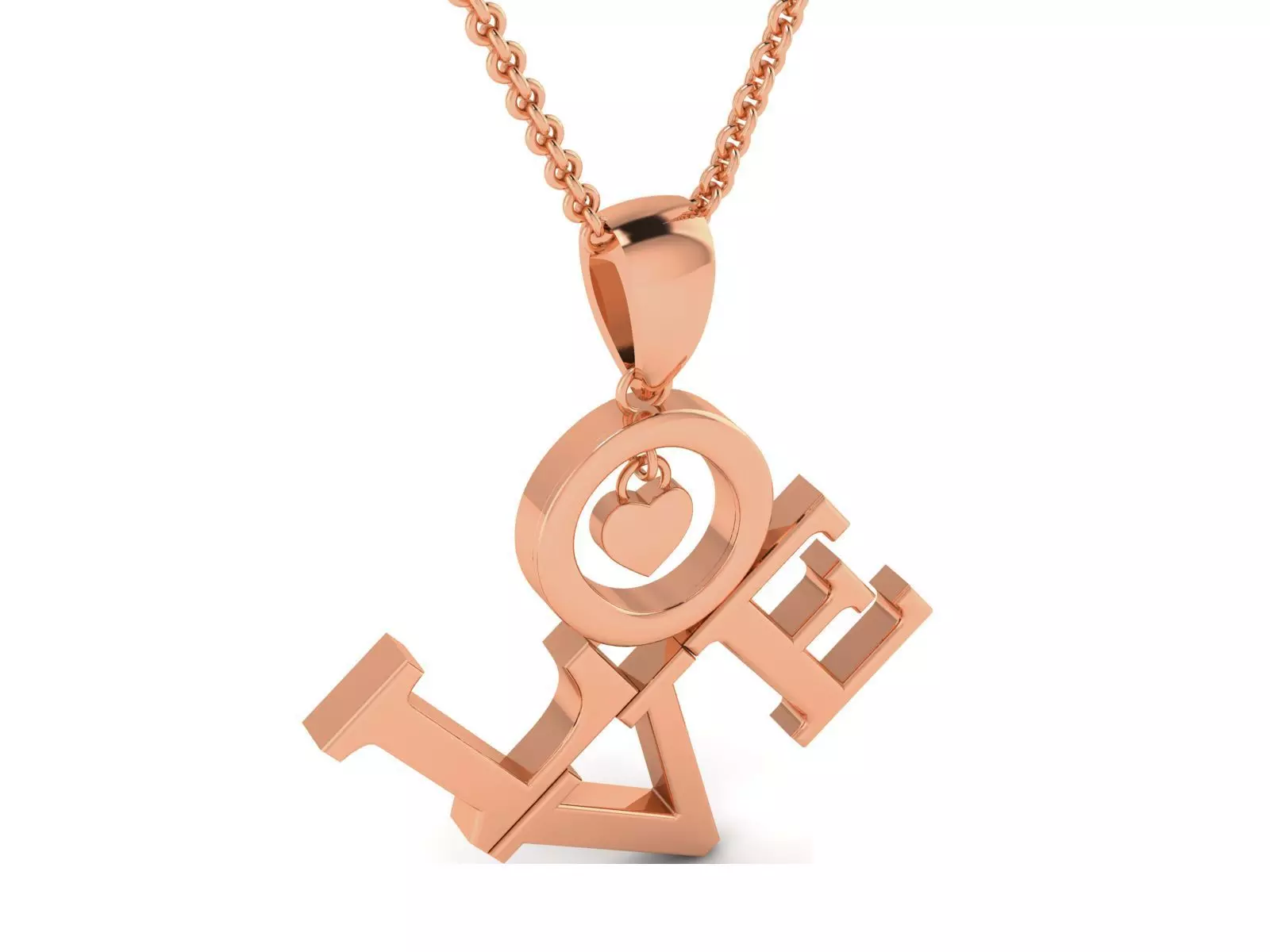 Love Heart Valentine Light wt Plain Gold Charm Pendant 3dm 3D print model