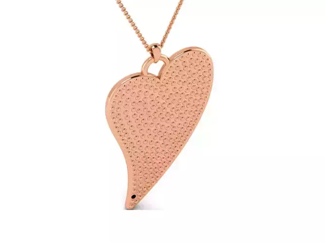 Heart Love Light wt Plain Gold Charm Pendant 3dm renders details 3D print model