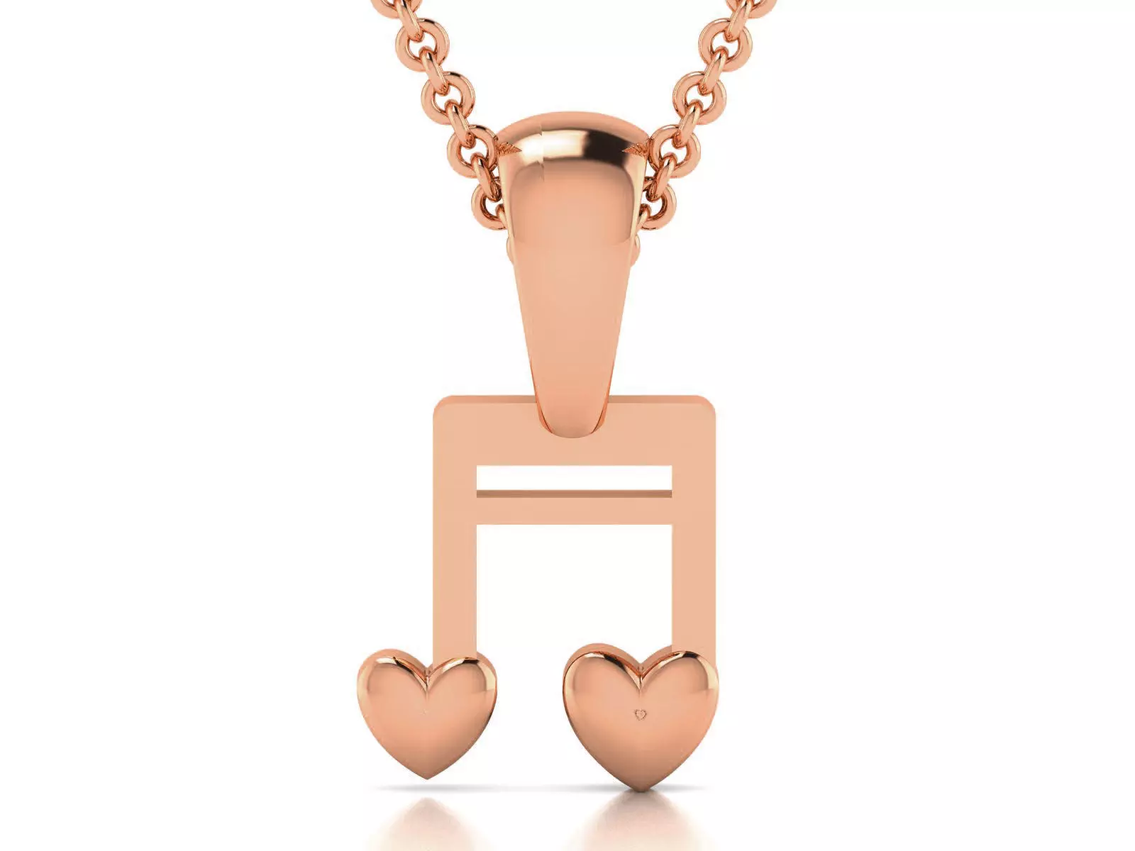 Music Note Light wt Plain Gold Charm Pendant 3dm renders details 3D print model_0