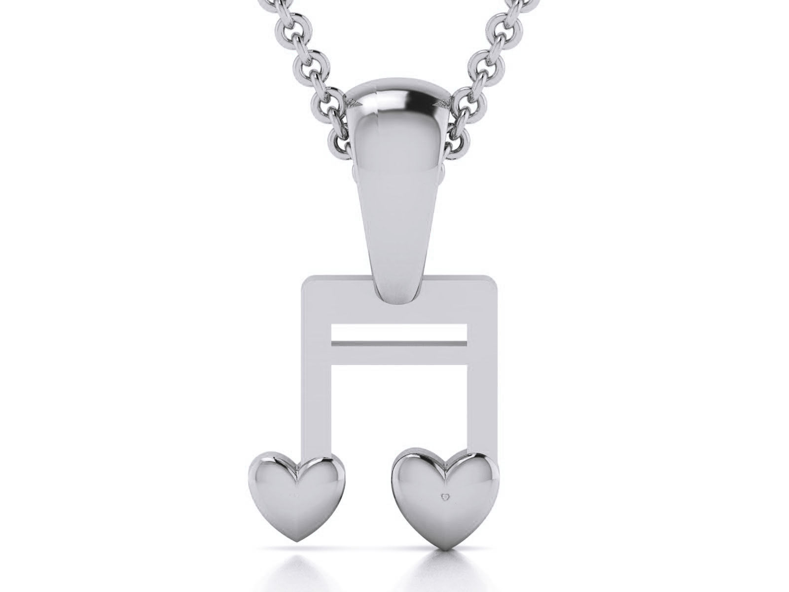 Music Note Light wt Plain Gold Charm Pendant 3dm renders details 3D print model_8