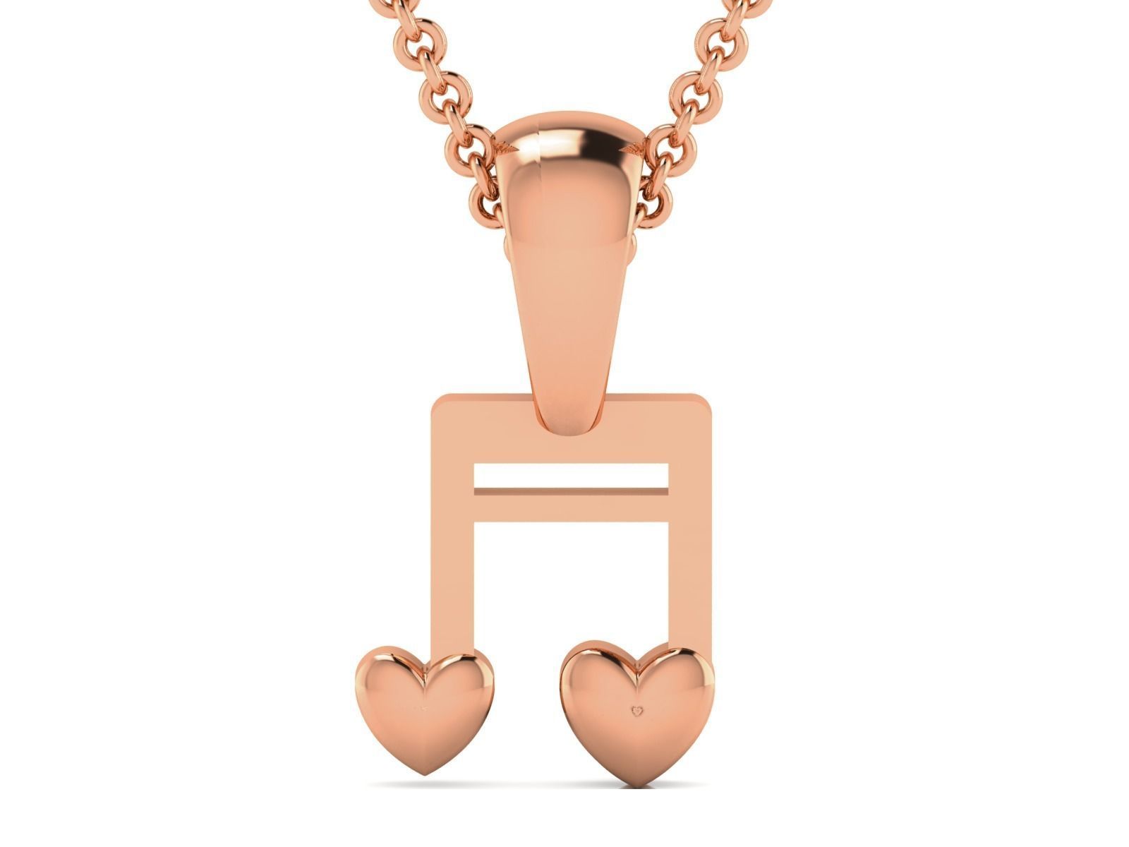 Music Note Light wt Plain Gold Charm Pendant 3dm renders details 3D print model_10