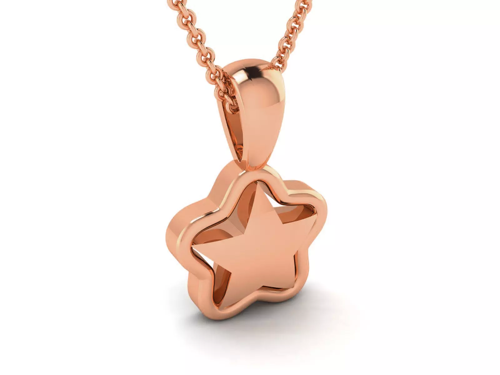 Star Light wt Plain Gold Charm Pendant 3dm renders details 3D print model_0