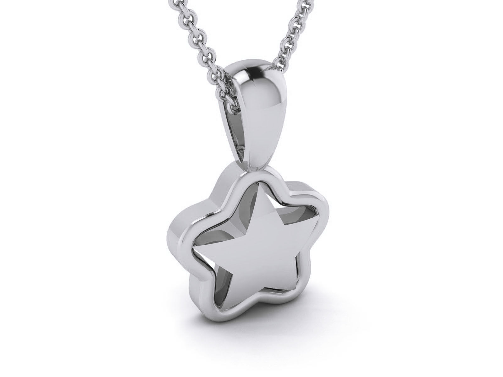 Star Light wt Plain Gold Charm Pendant 3dm renders details 3D print model_2