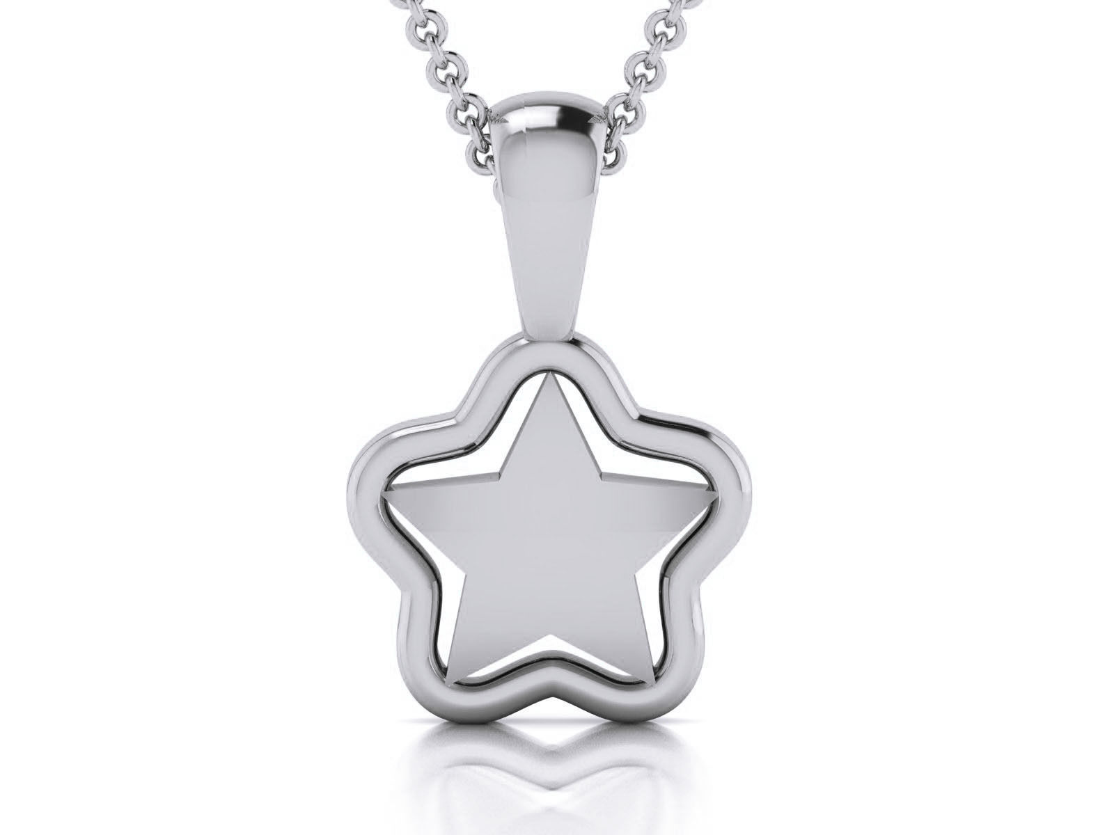 Star Light wt Plain Gold Charm Pendant 3dm renders details 3D print model_7