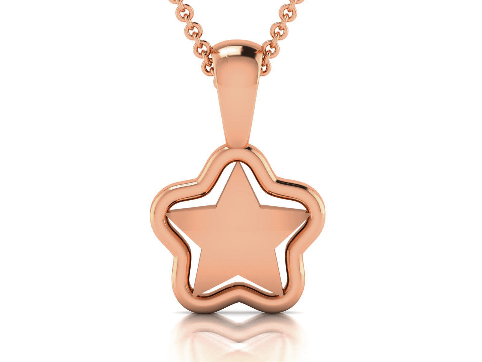 Star Light wt Plain Gold Charm Pendant 3dm renders details 3D print model_8