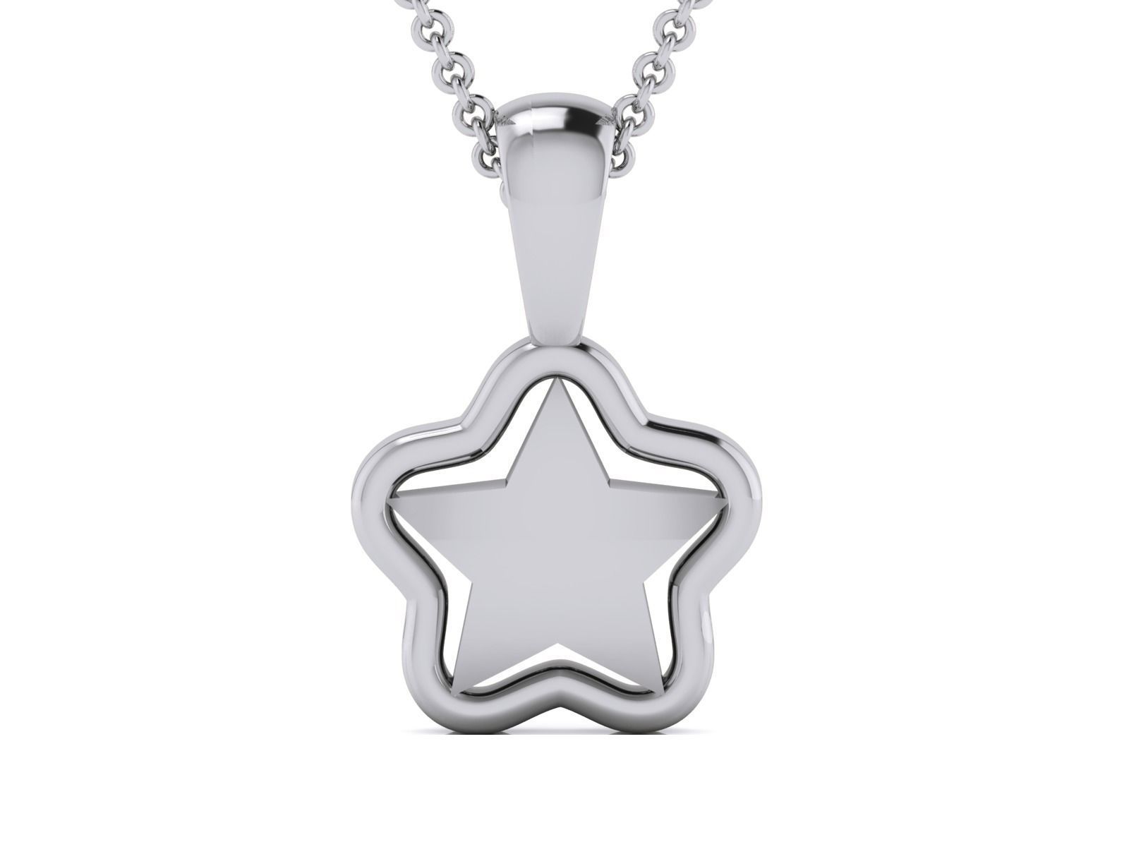 Star Light wt Plain Gold Charm Pendant 3dm renders details 3D print model_10