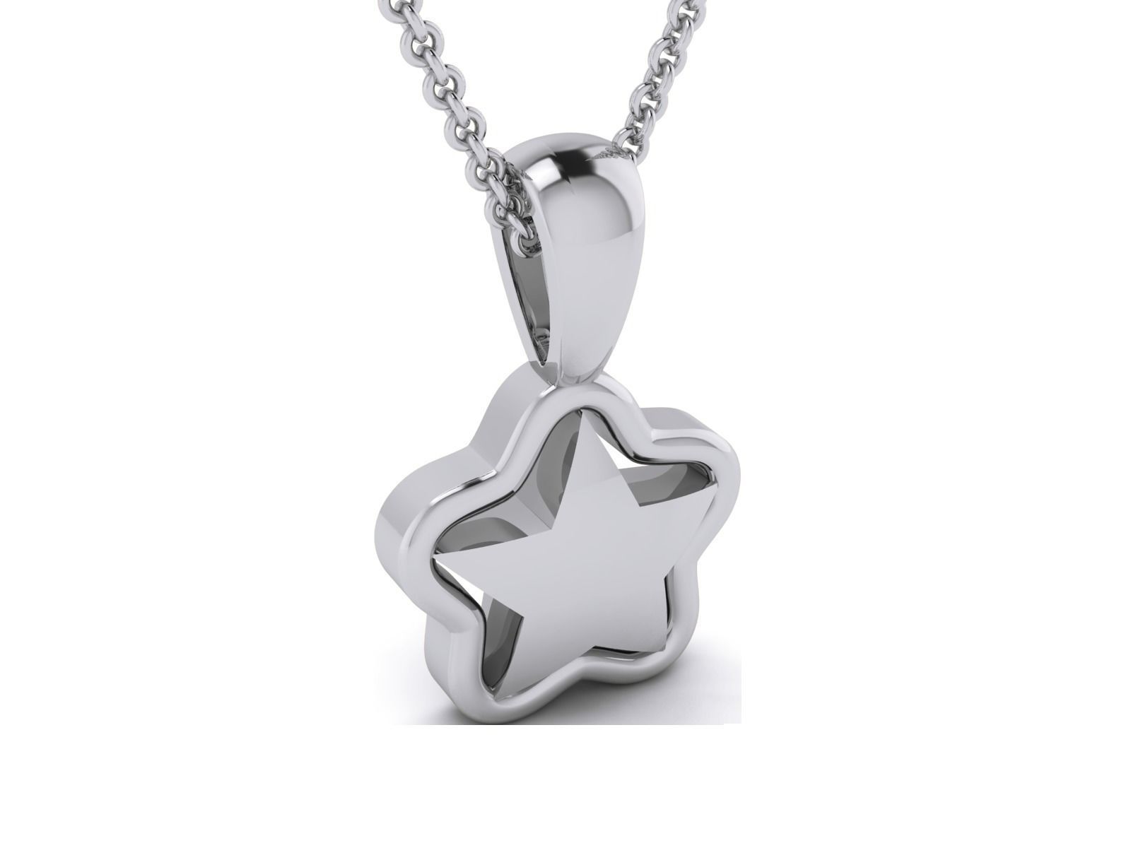 Star Light wt Plain Gold Charm Pendant 3dm renders details 3D print model_6